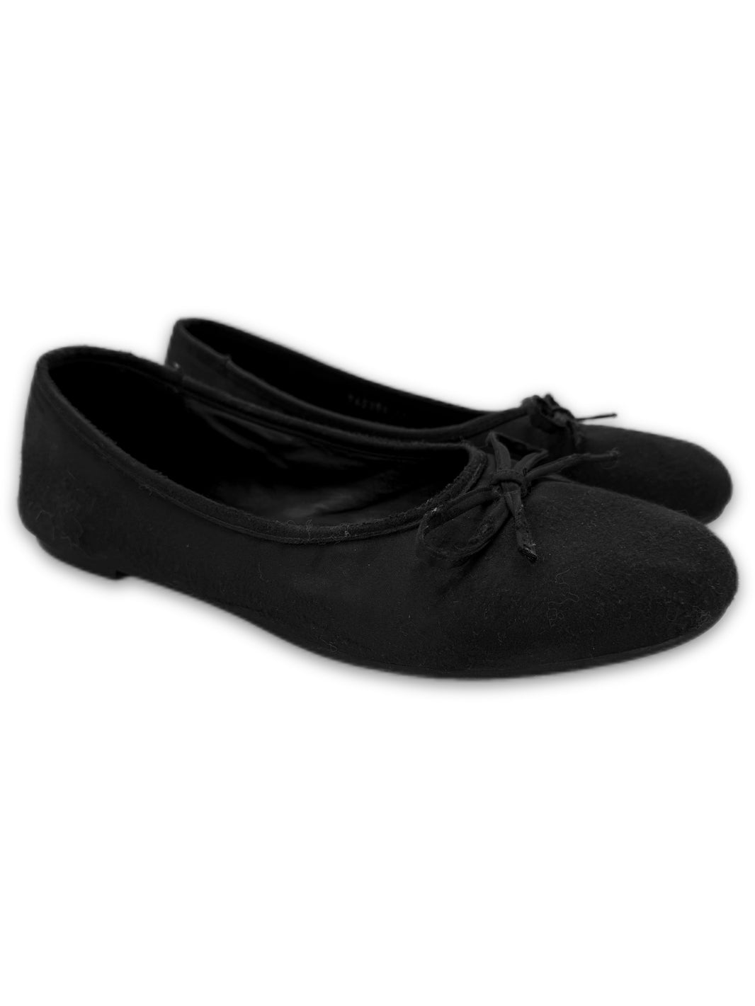 SS23 Balenciaga Mud Show Black Satin Leopold Ballet Flats