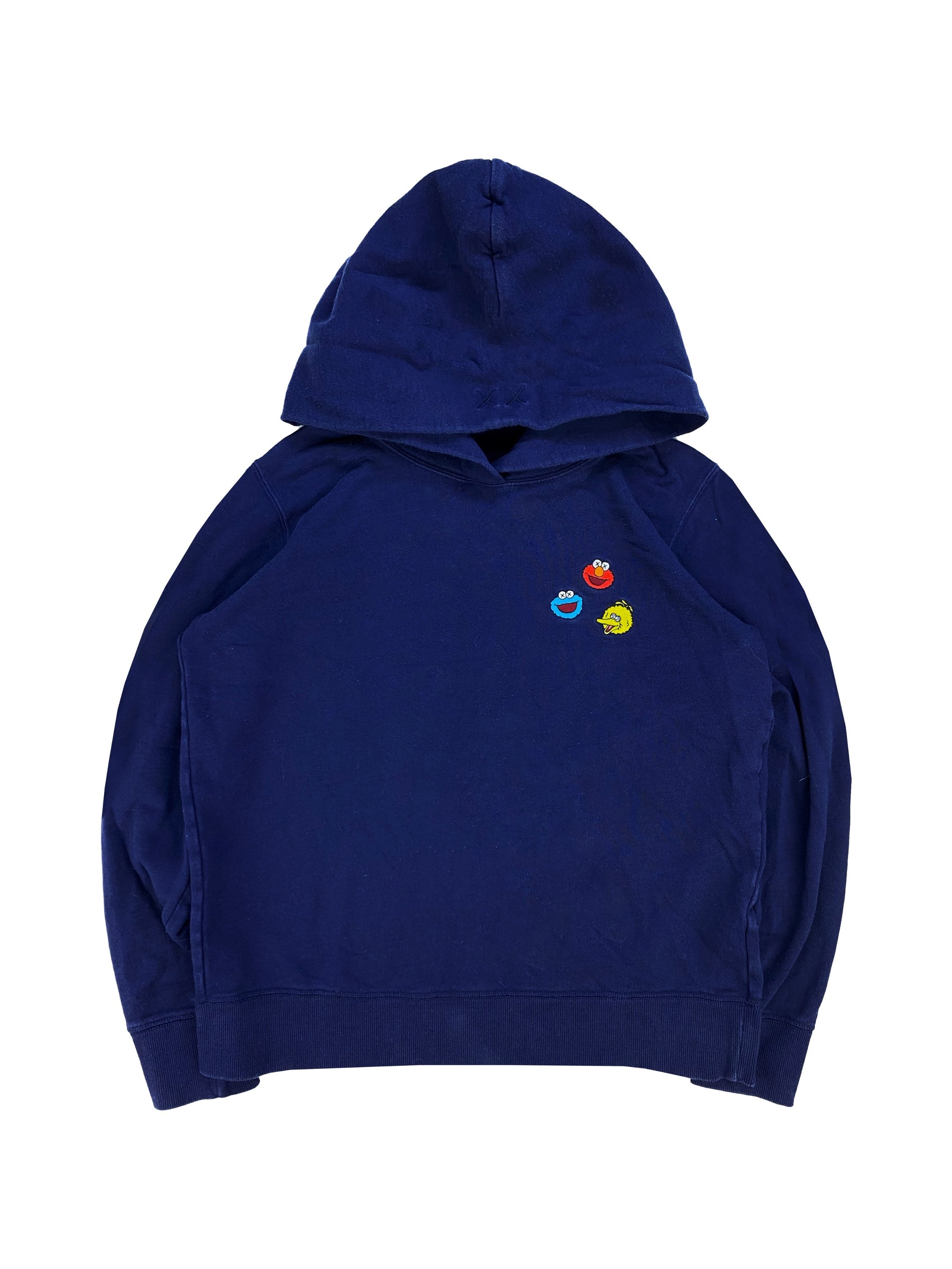 Kaws x Sesame Street Embrodiered Navy Blue Hoodie