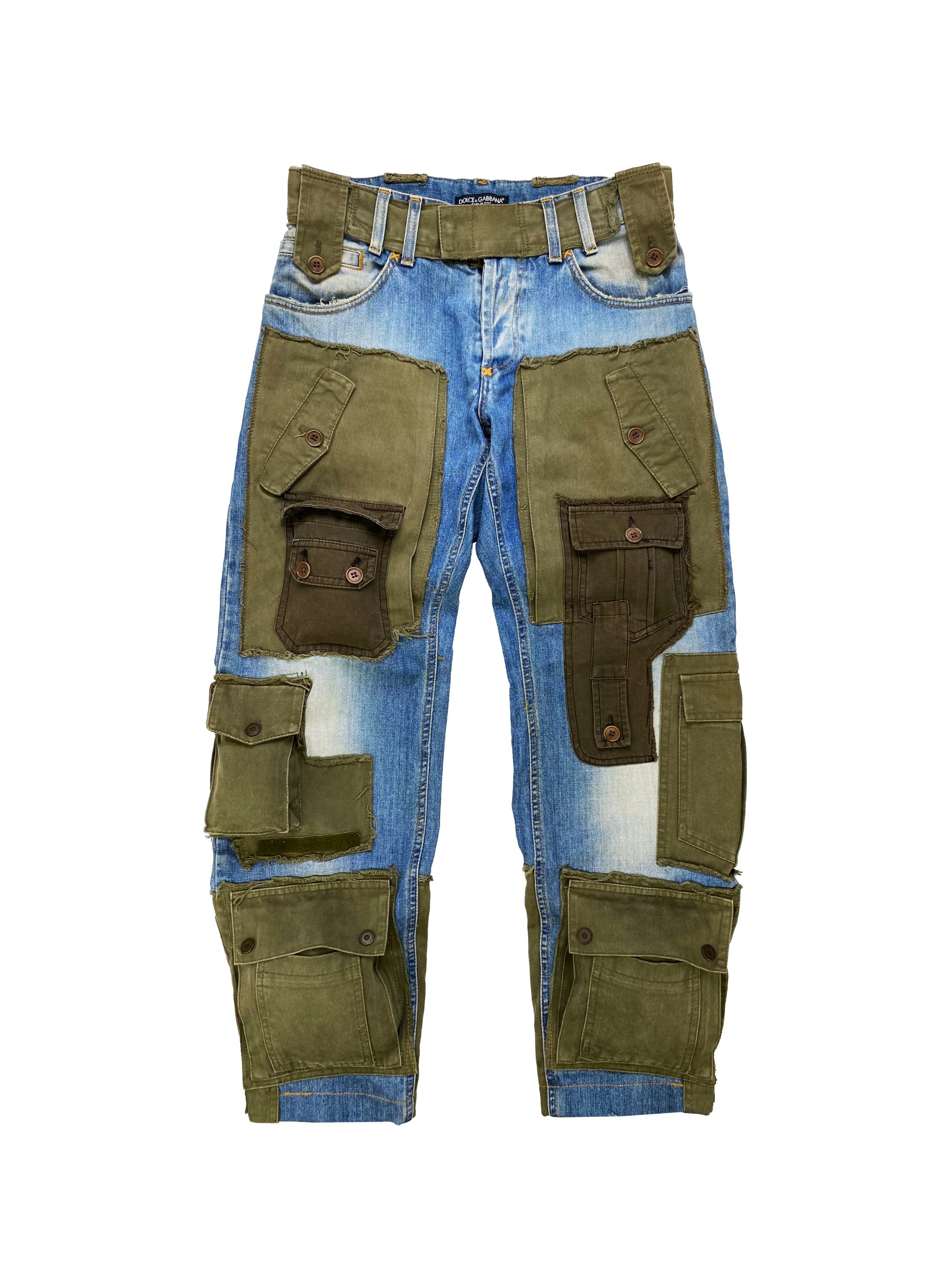 AW05 Dolce &amp; Gabbana Multi Pocket 3D Rebuild Cargo Denim