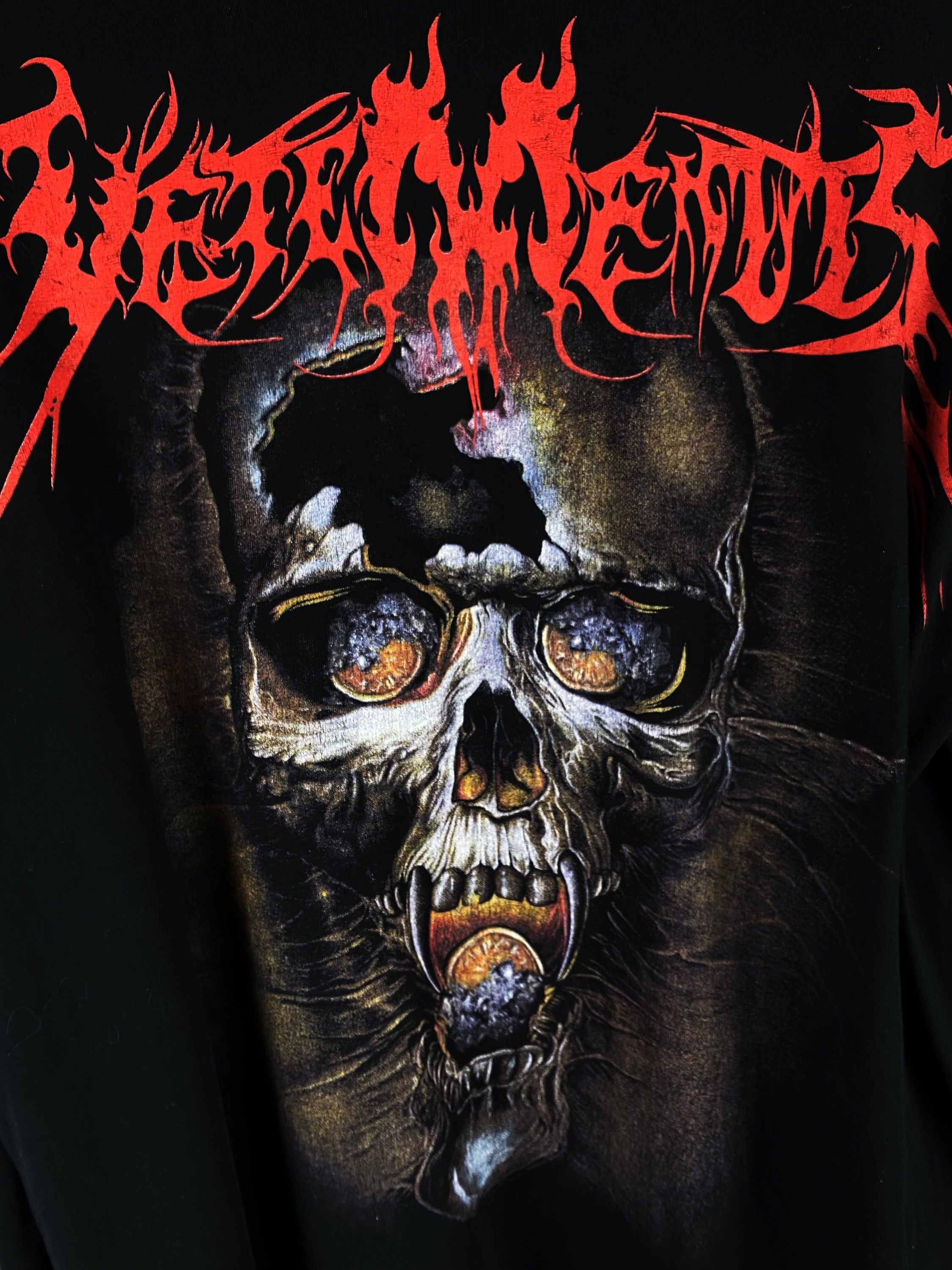 AW17 VETEMENTS DEATH METAL SKULL MULTI LAYERED T-SHIRT DRESS