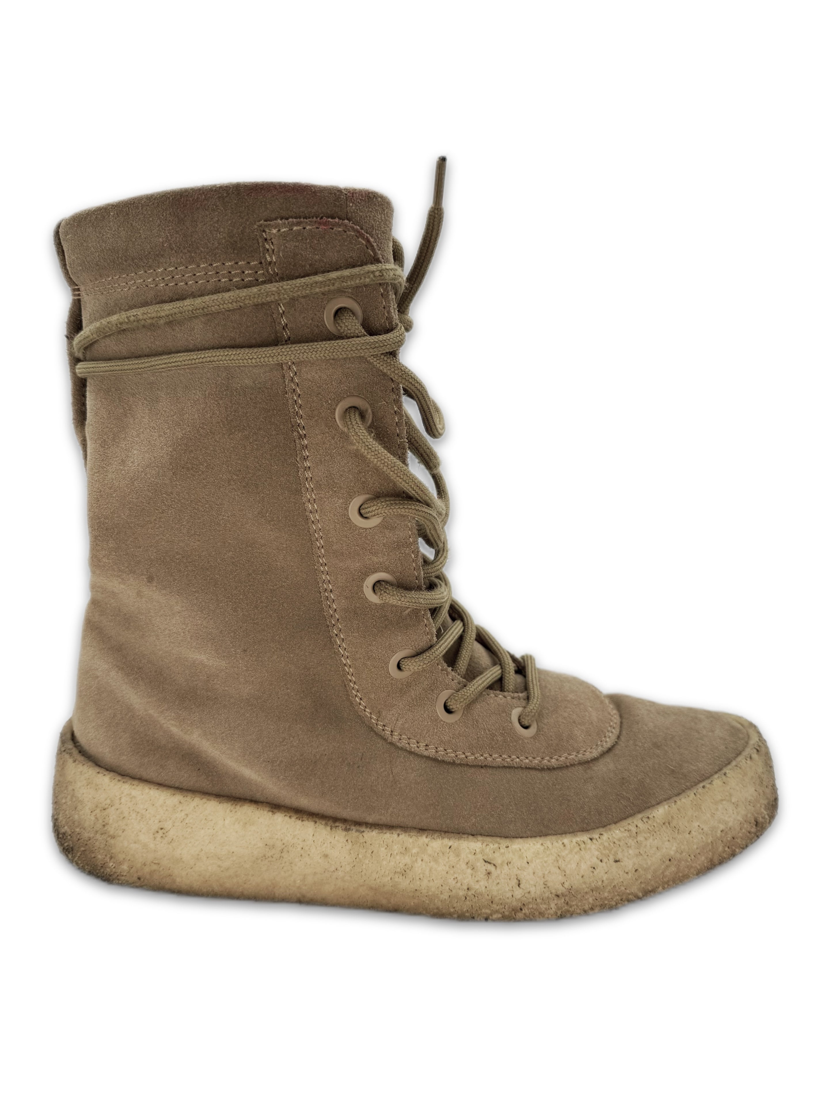 Yeezy Desert Crepe Sole Beige Suede Hi-top Combat Boots