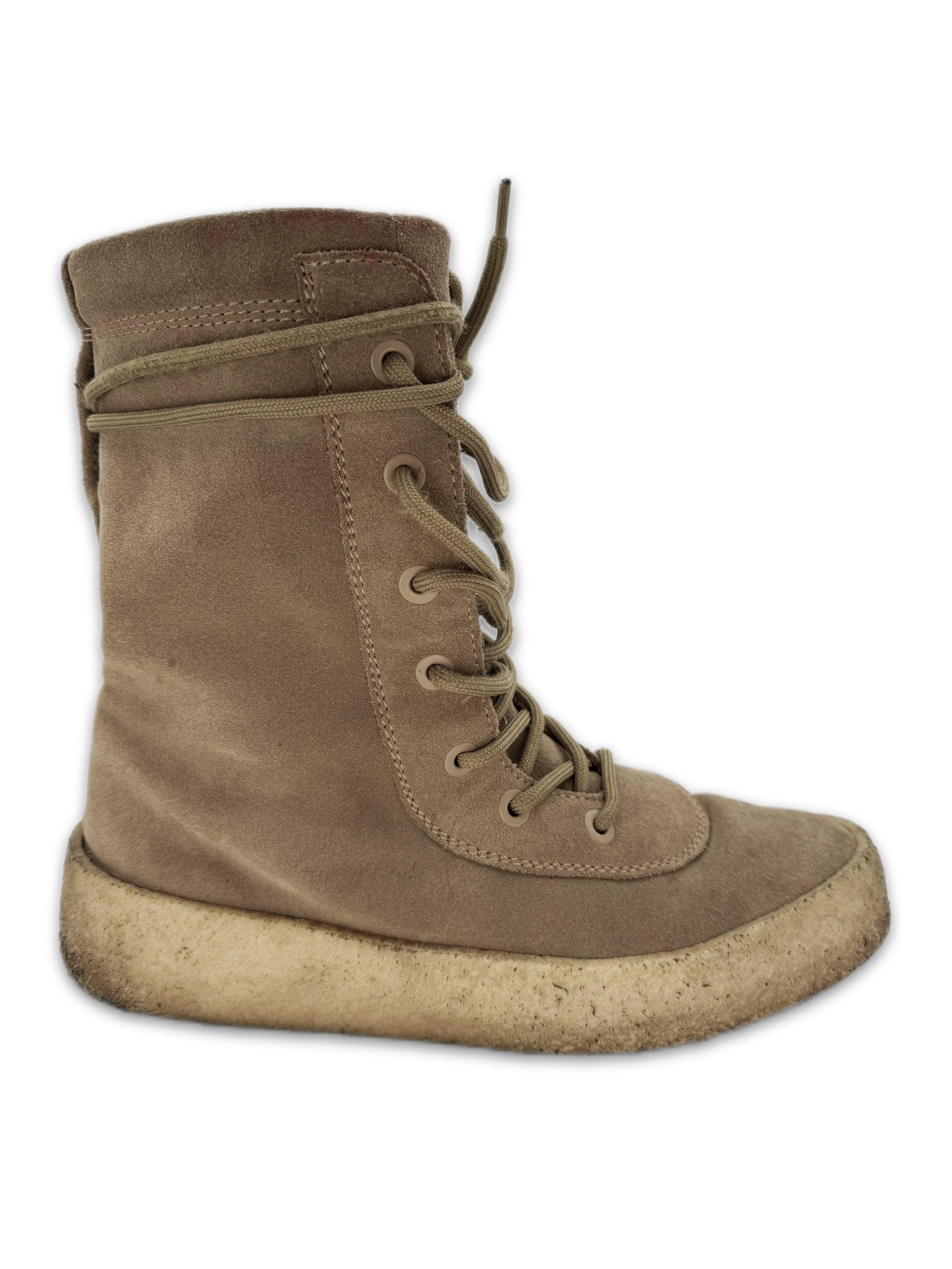 Yeezy Desert Crepe Sole Beige Suede Hi-top Combat Boots