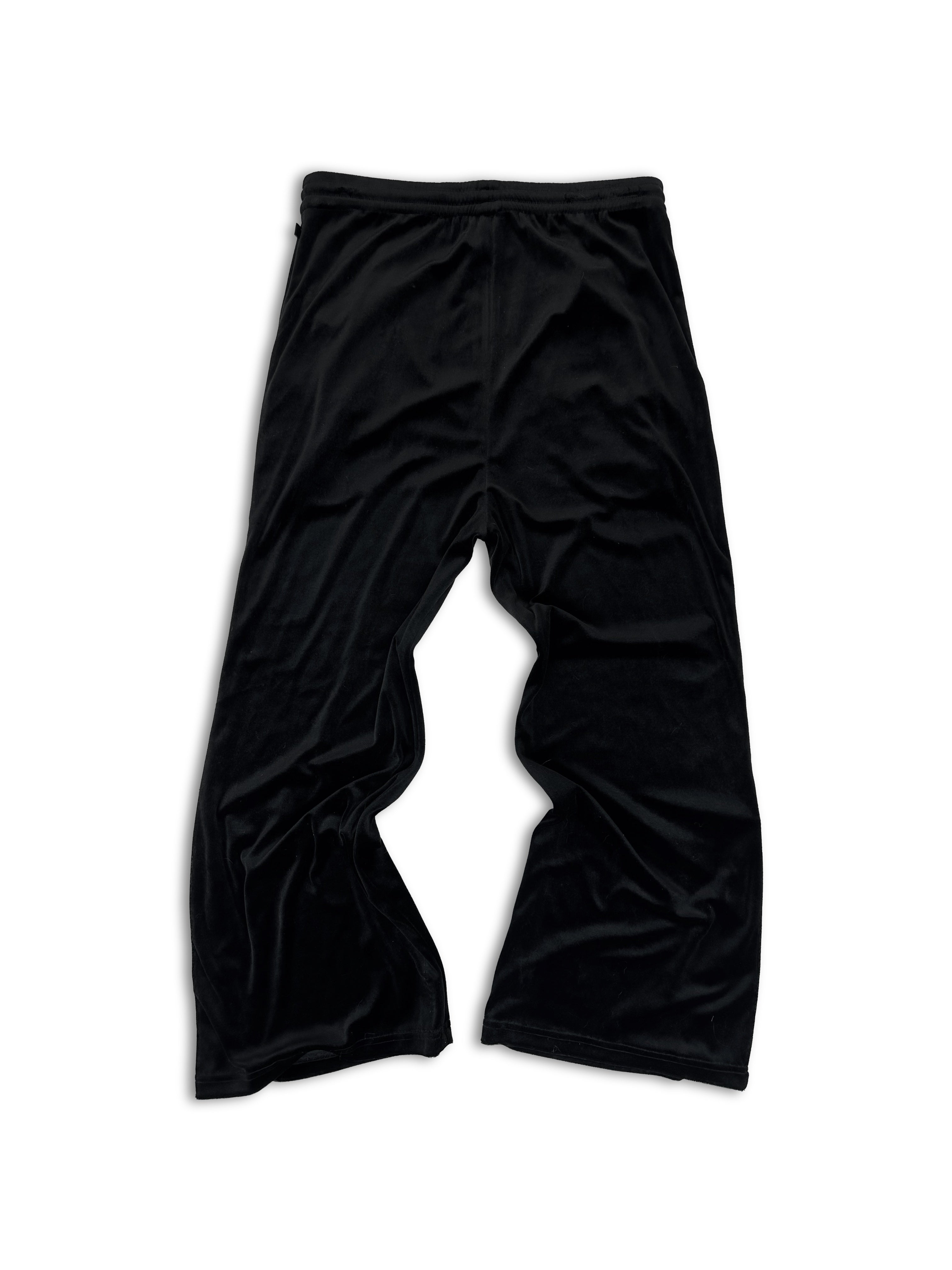 AW22 Balenciaga Velour Flared Black Light Weight Pants