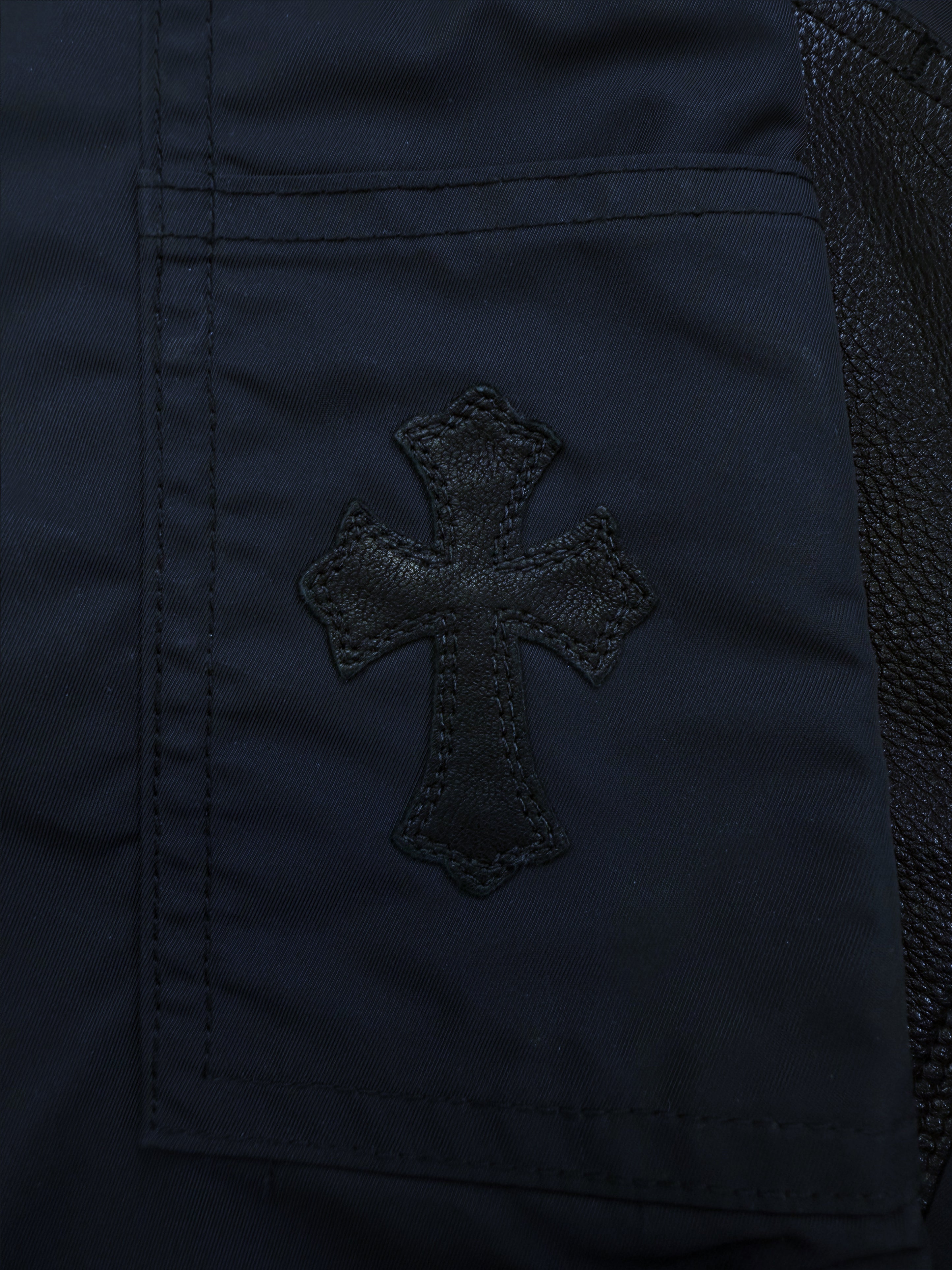 Chrome Hearts Carpenter Cross Patch Double Knee Leather Pants