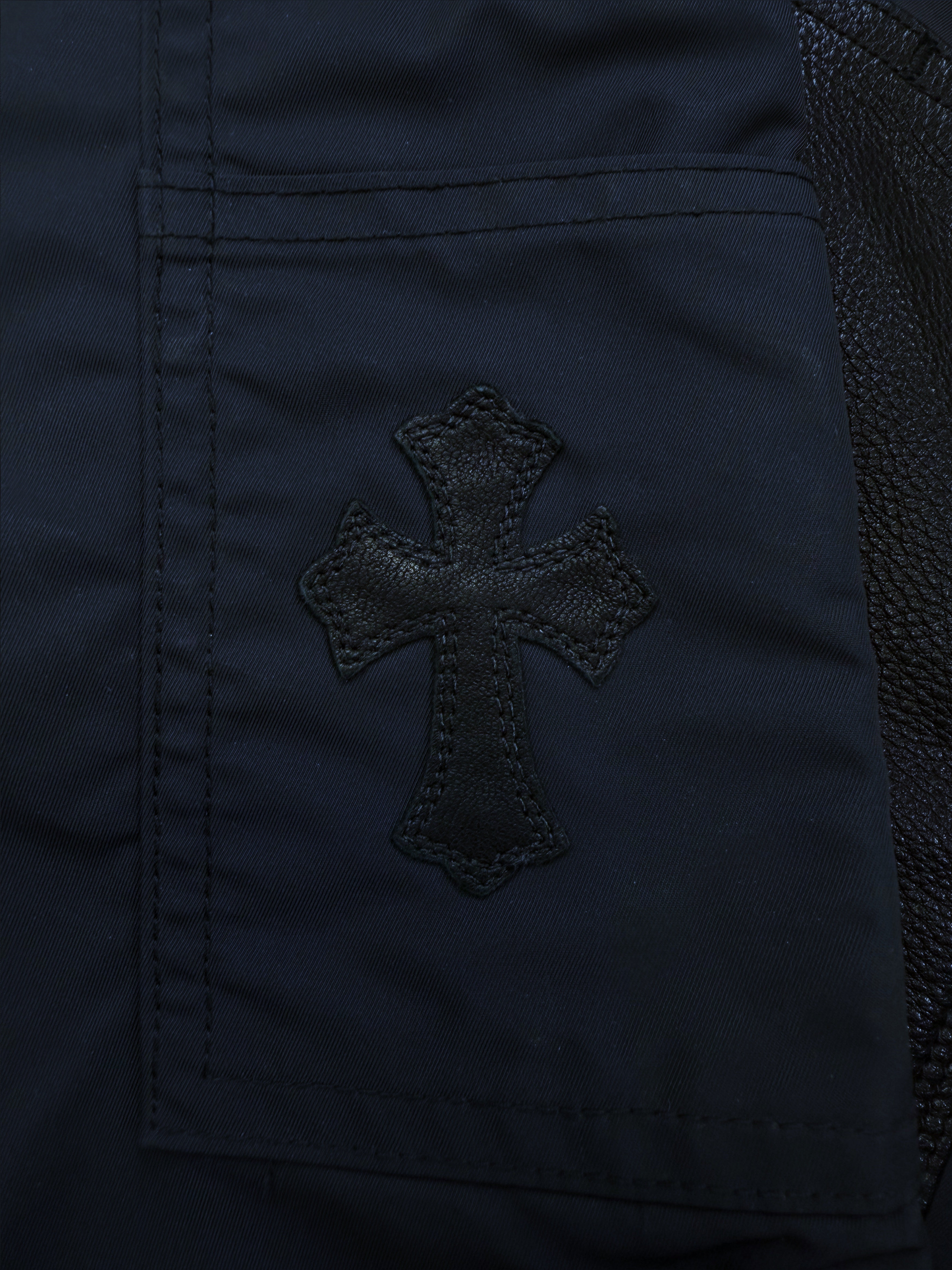 Chrome Hearts Carpenter Cross Patch Double Knee Leather Pants