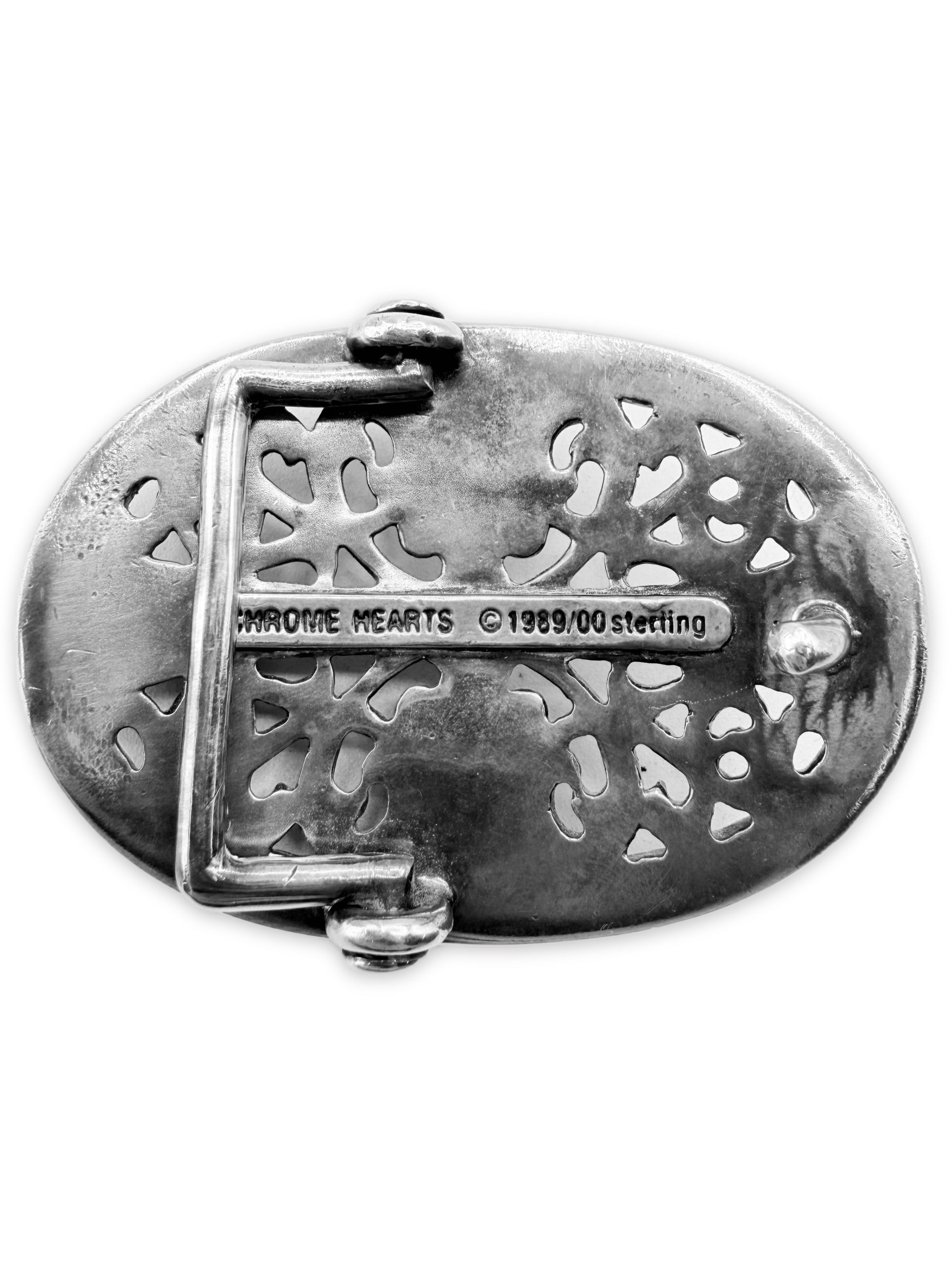 Chrome Hearts 1.5 in Oval .925 Silver Belt Buckle