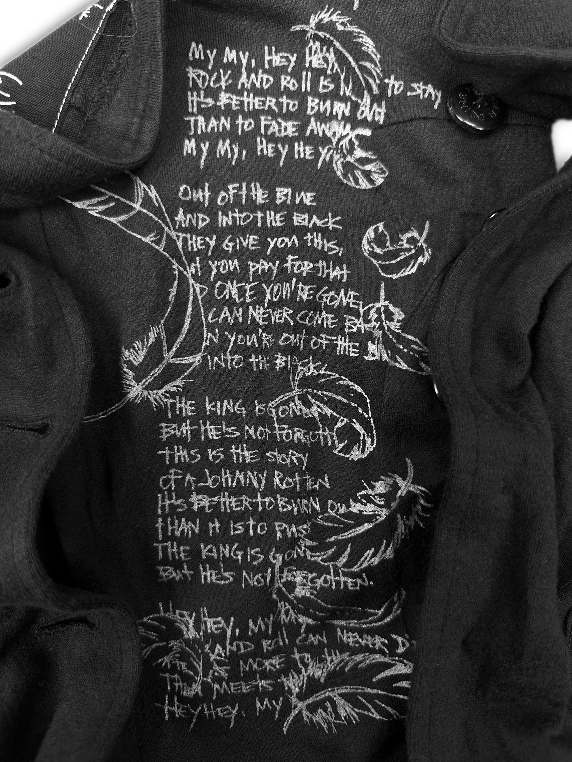00s Number (N)ine ‘Poem’ Black Western Sleeveless Vest