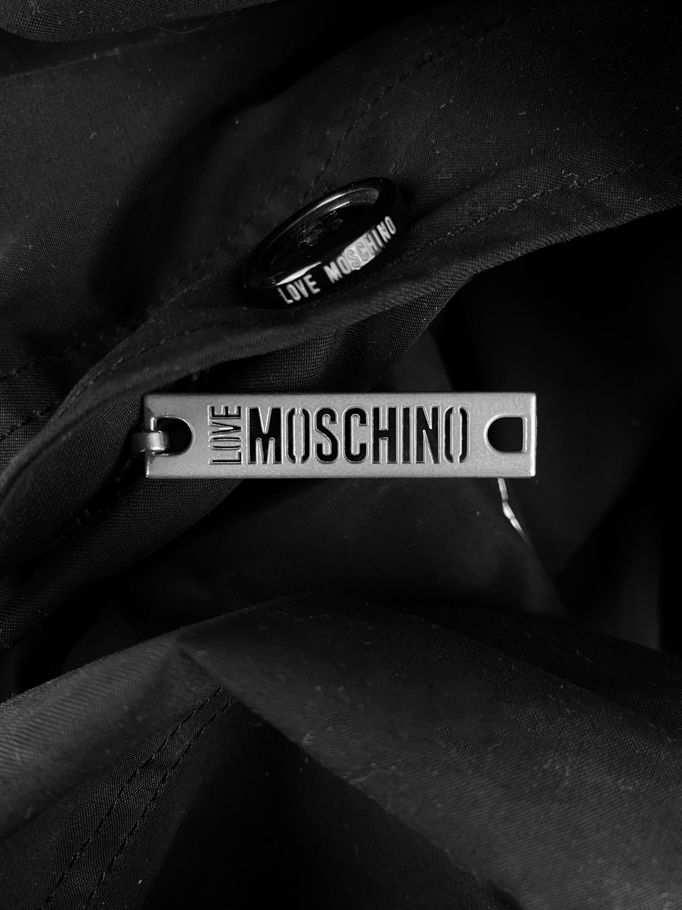 Love Moschino Black Nylon Collared Jacket