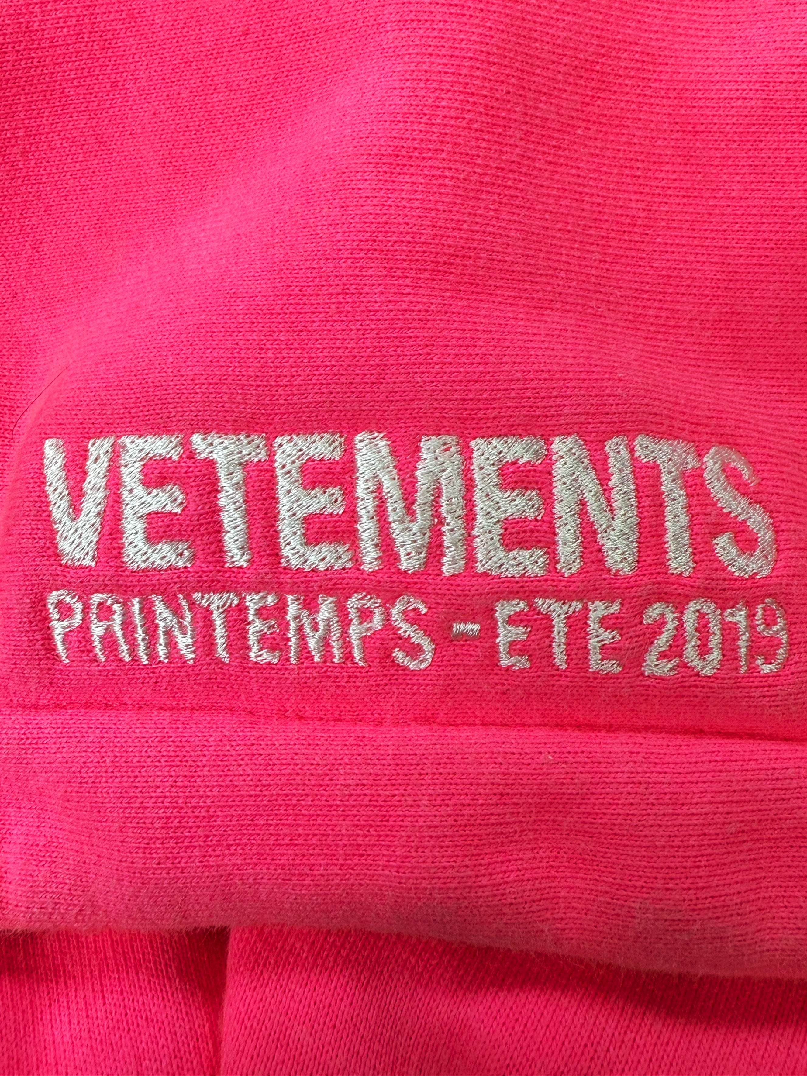 AW19 Vetements x Levi’s Neon Pink / Blue Hooded Denim Jacket