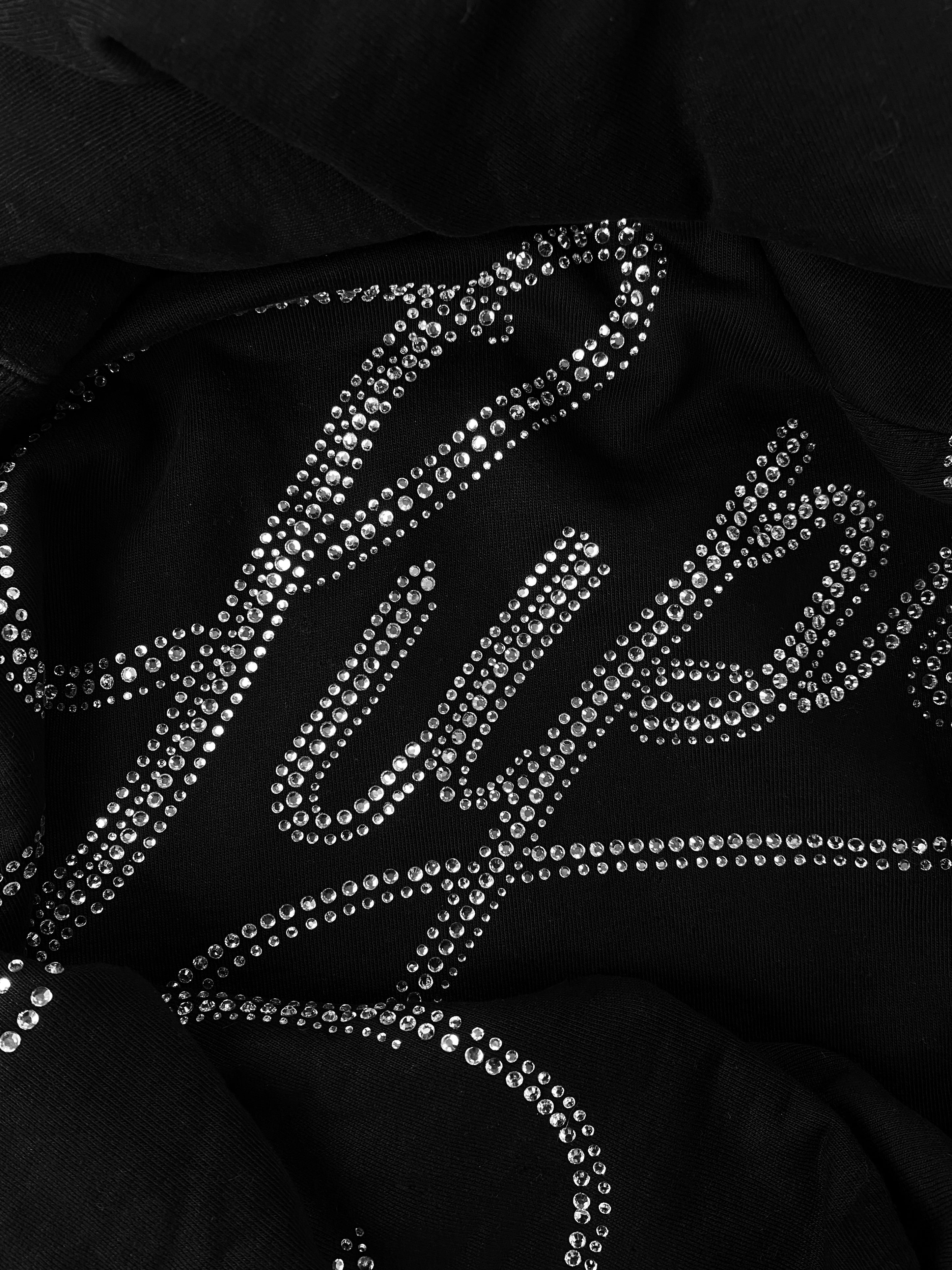 Supreme Swarovski Crystal Cursive Logo Heavyweight Hoodie