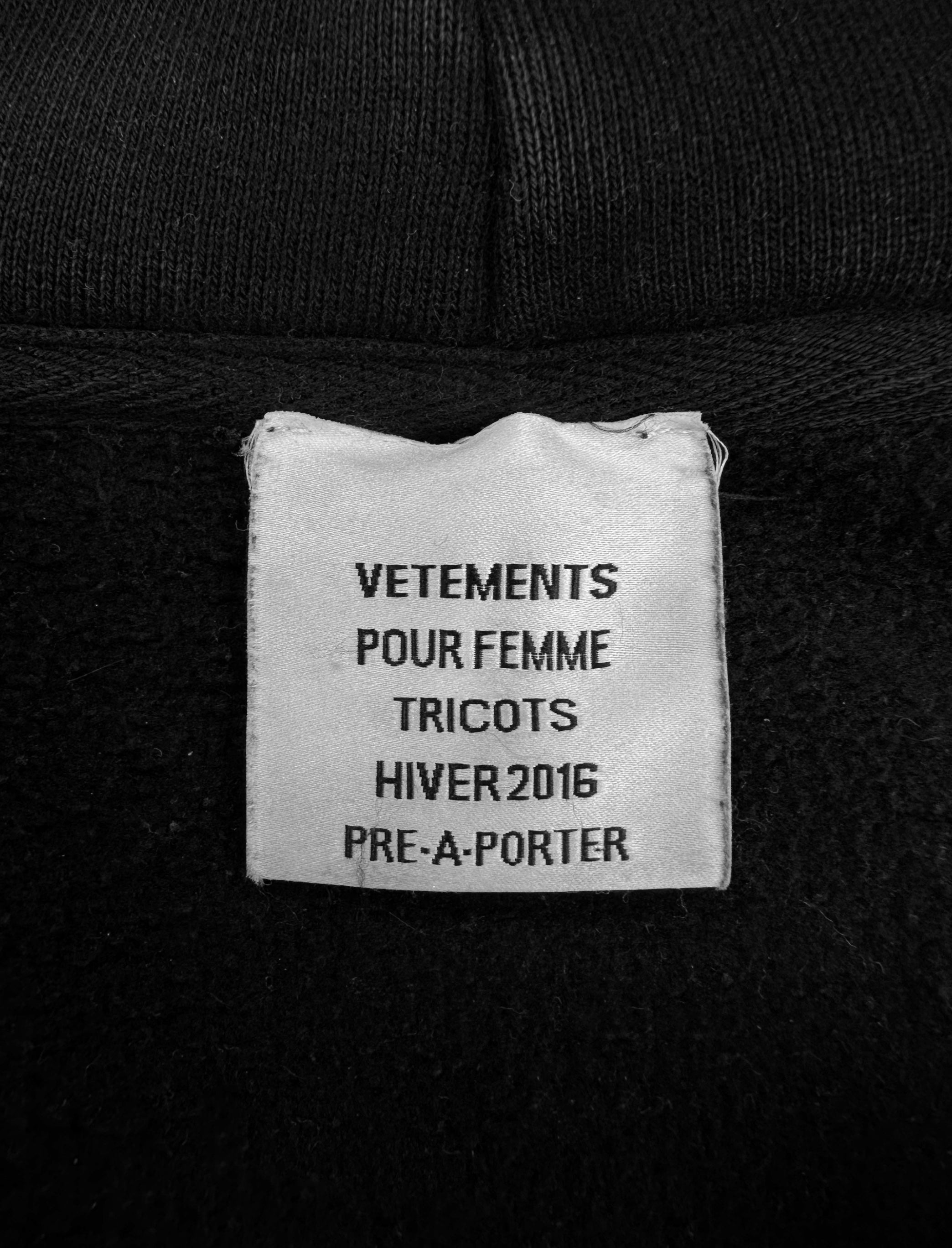 AW16 Vetements Femme OG ‘Metal’ Logo Oversized Hoodie
