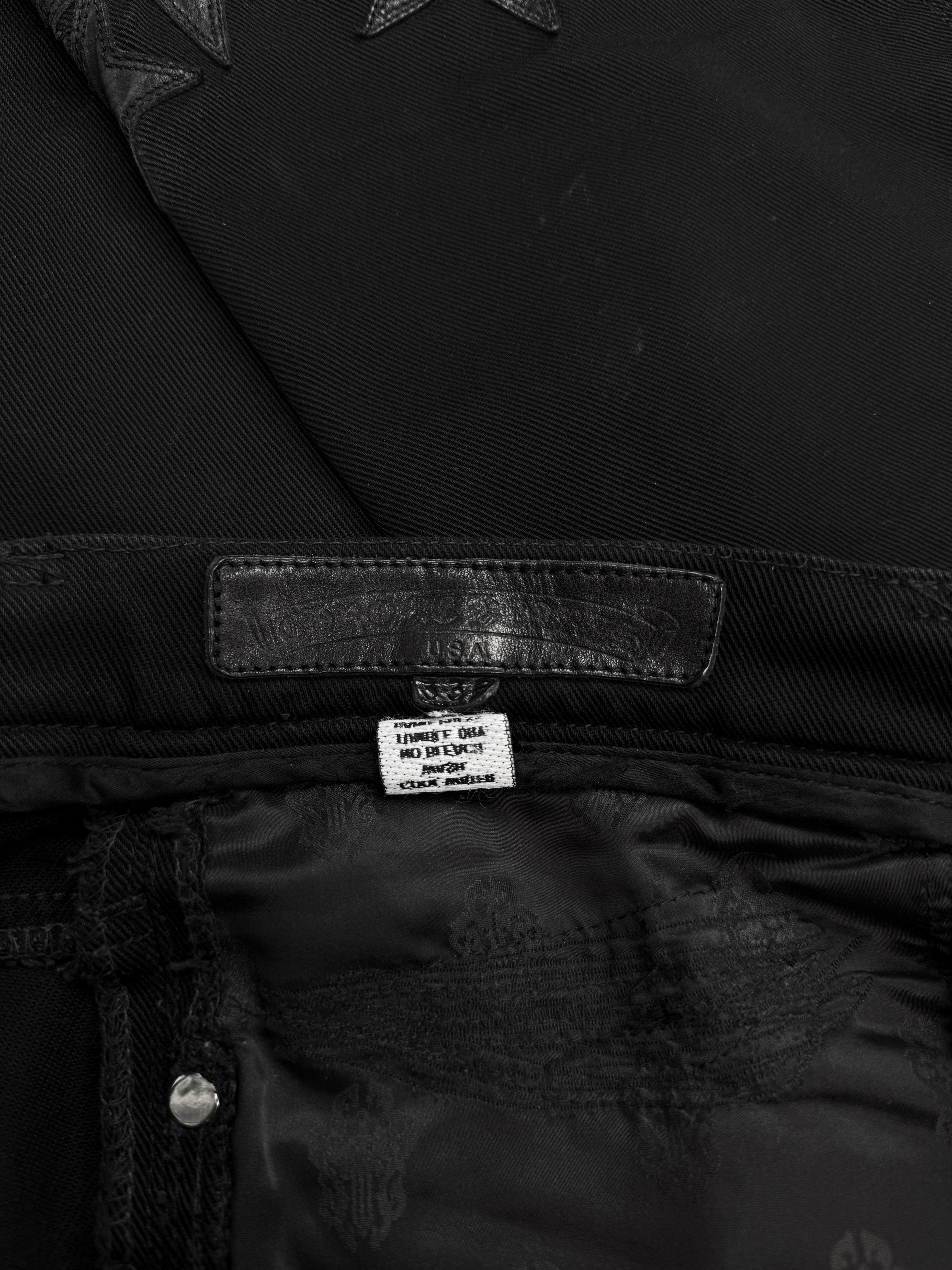Chrome Hearts 22 Star Patch Fleur Knee Black Denim Jeans