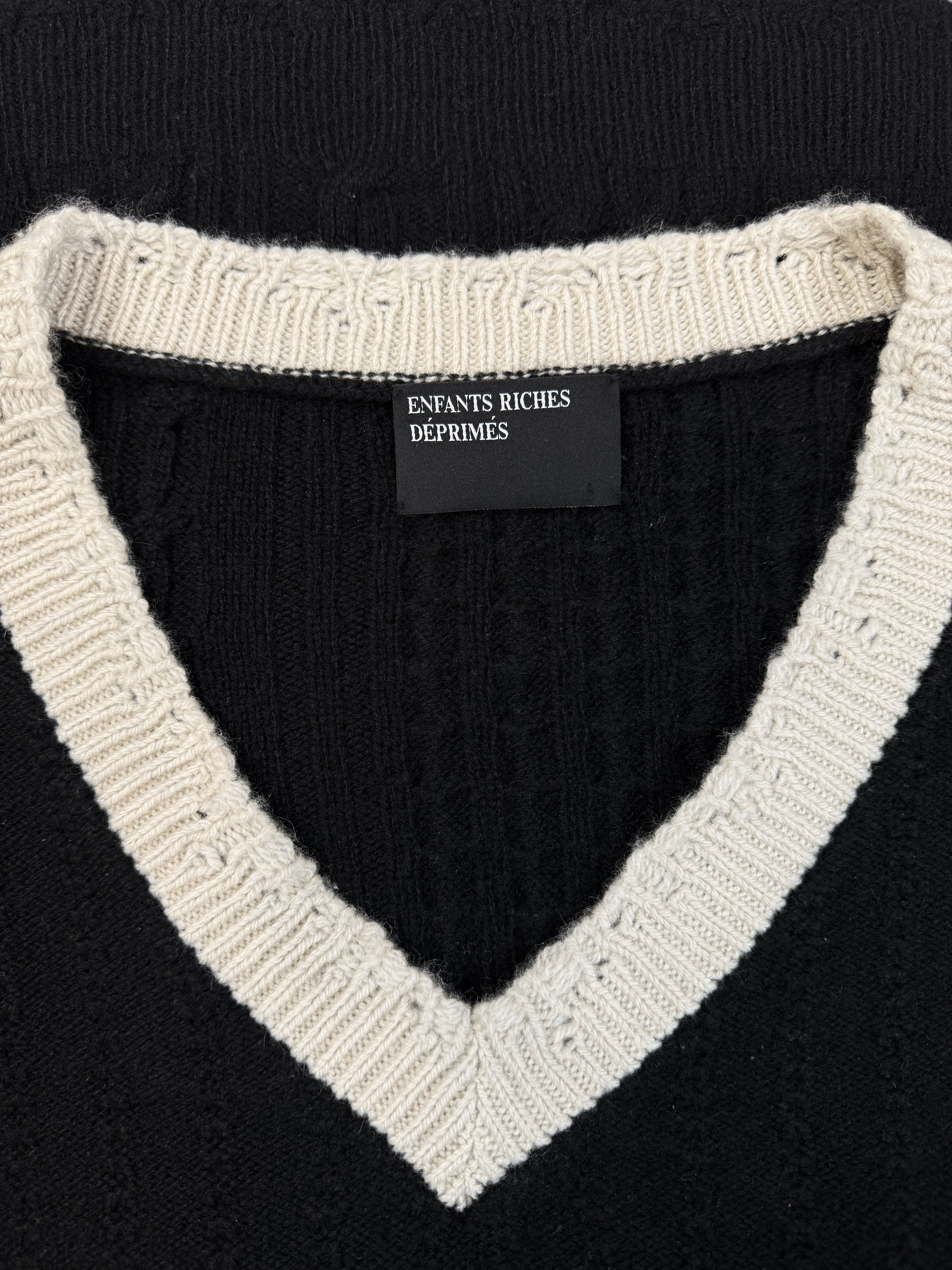 Enfants Riches Deprimes Loro Piana Asymmetric Striped Knit Sweater