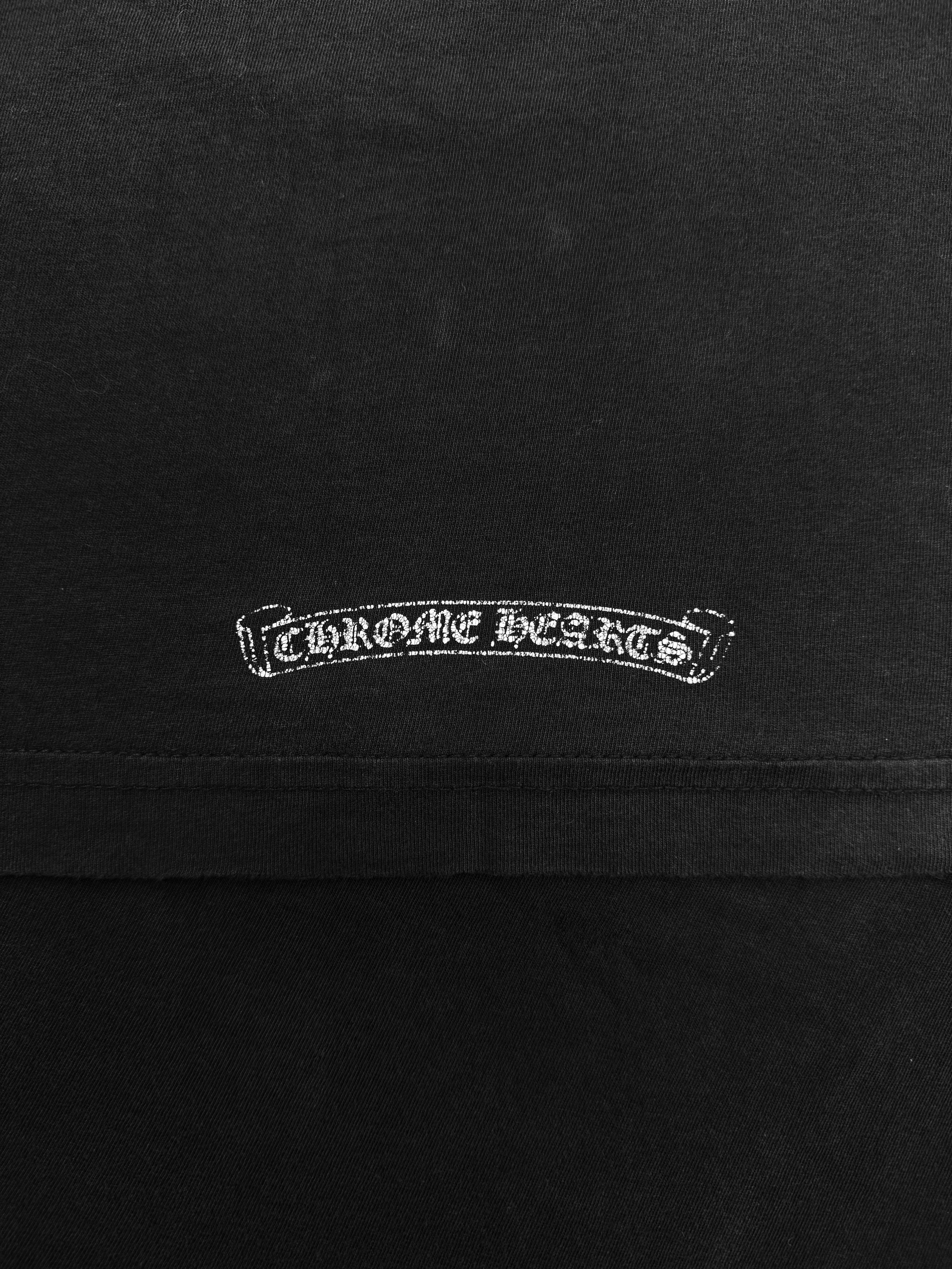 Chrome Hearts Ringer Collar Spell Out Black T-Shirt