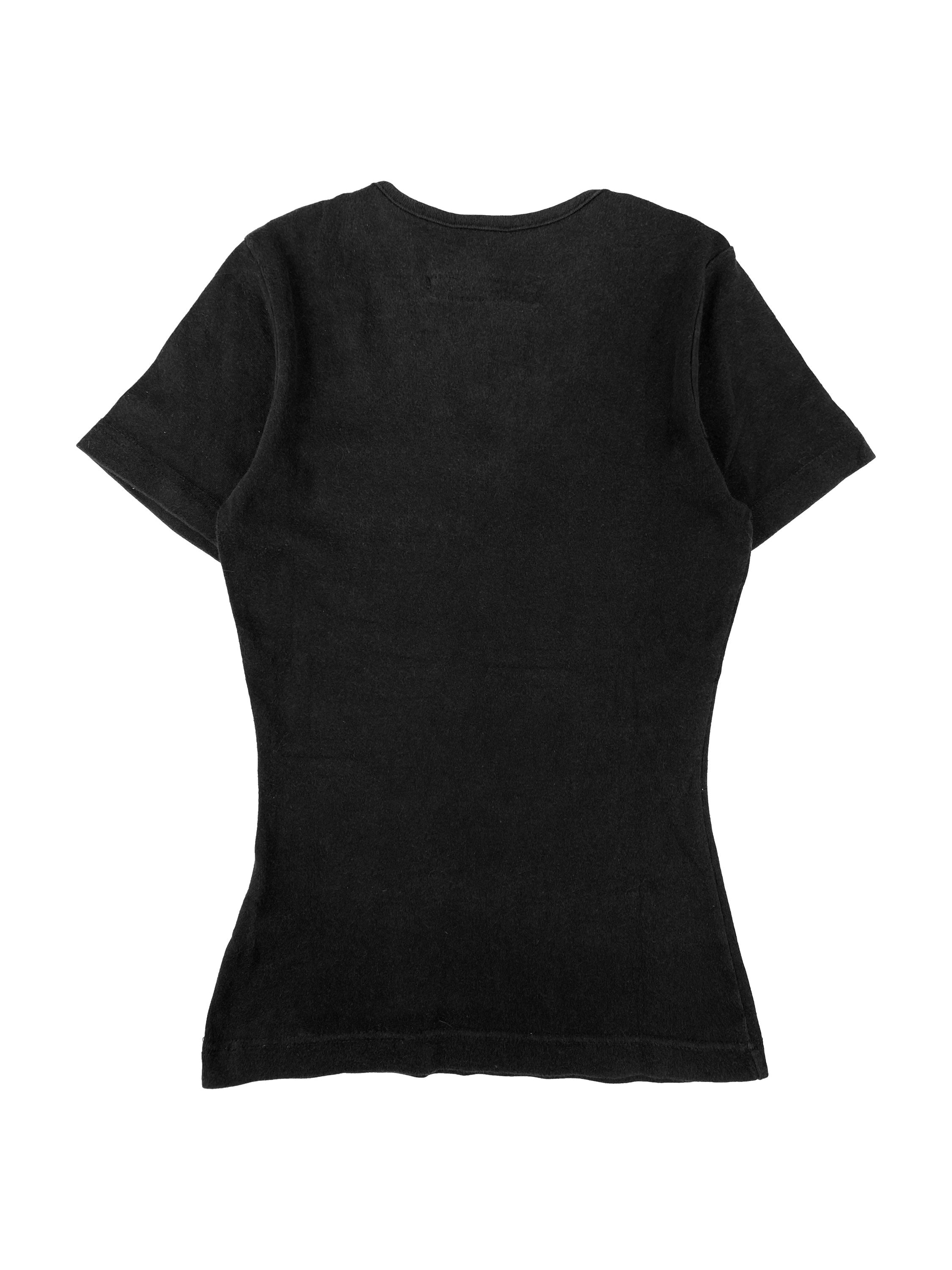 Katharine Hamnett Fitted Chest Spellout Logo Black T-Shirt