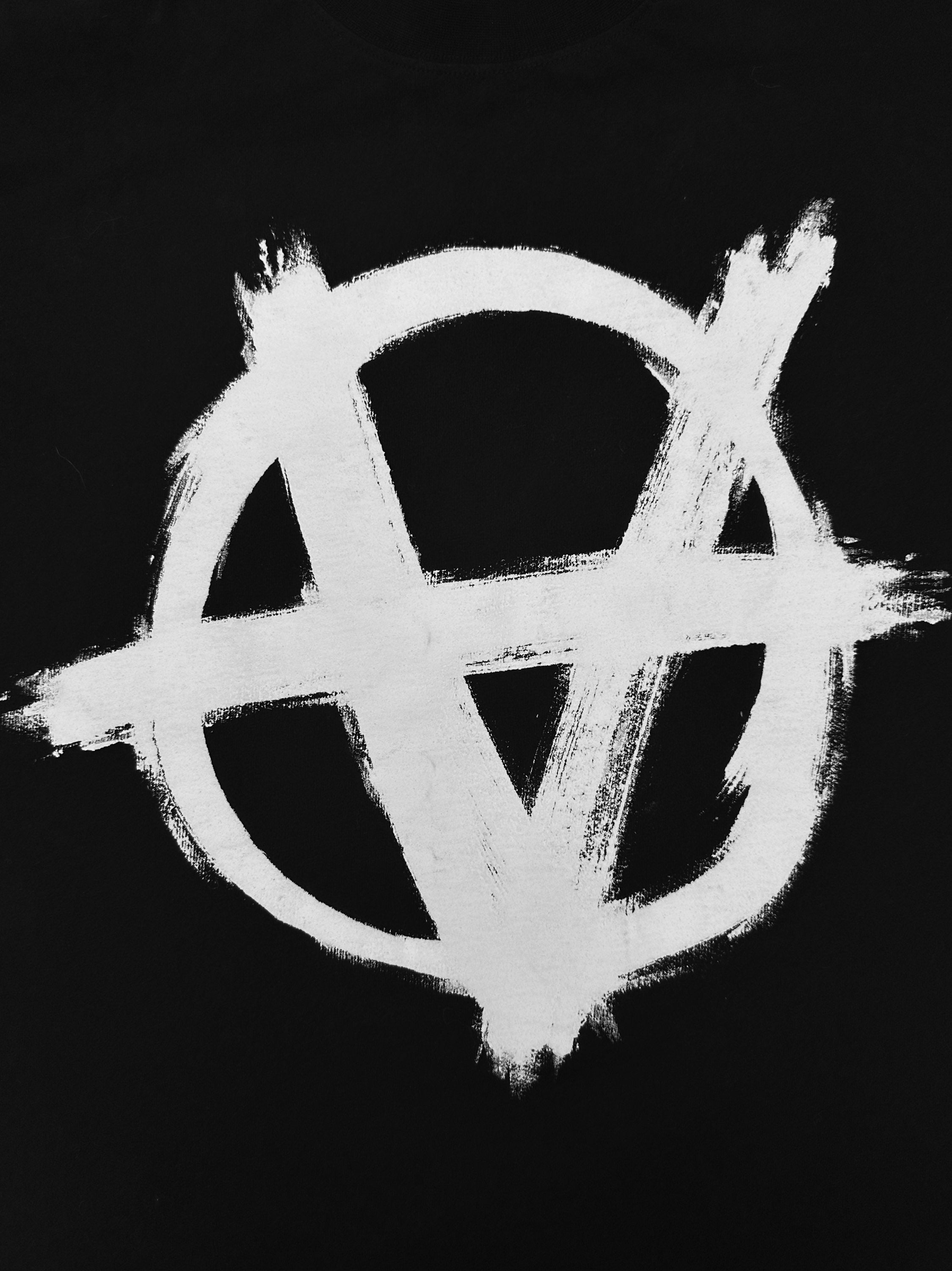Vetements ‘Anarchy’ Paint Graphic Oversized Long Sleeve Shirt