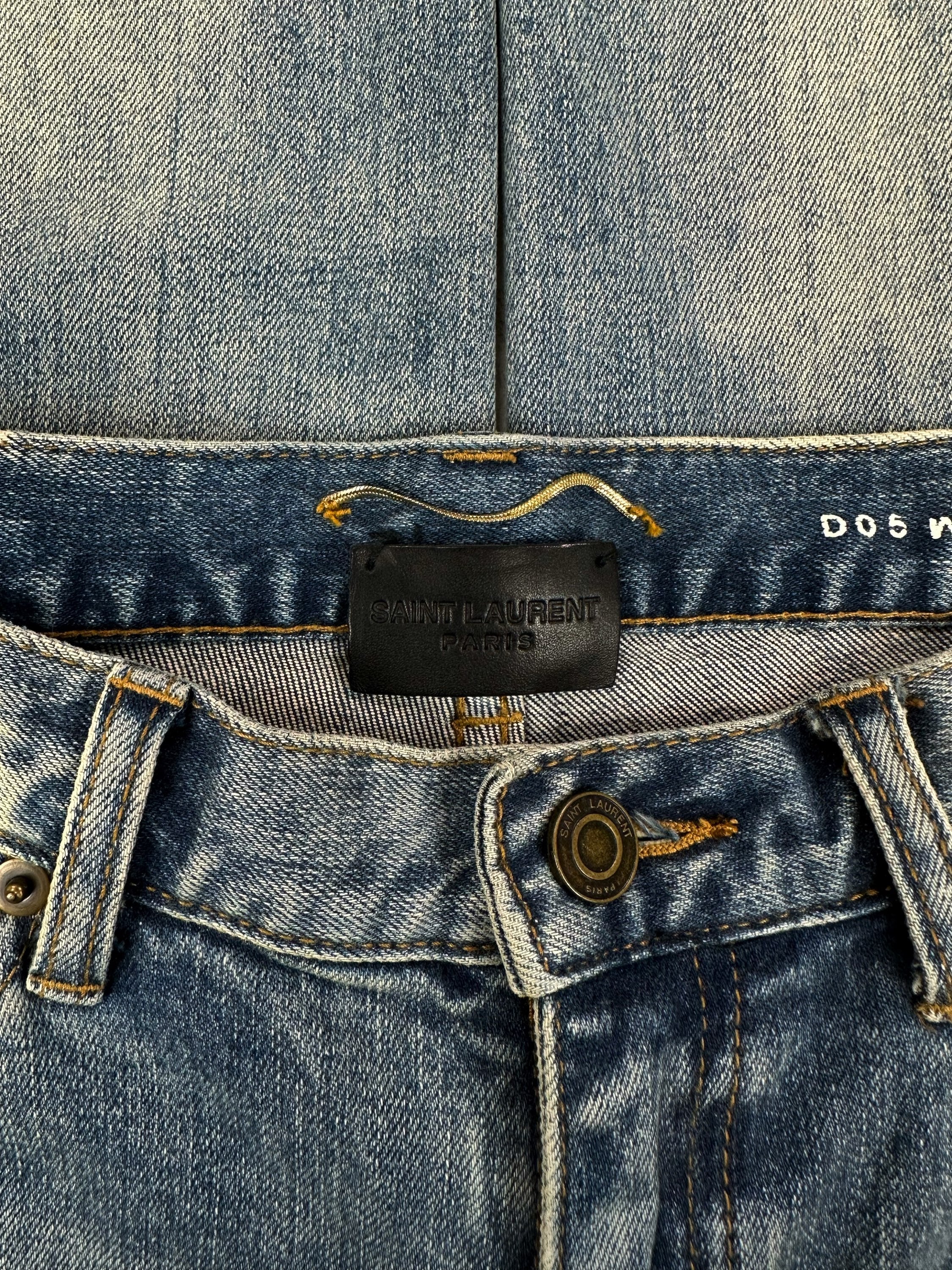 Saint Laurent Paris D05 Slim Cut Blue Washed Denim