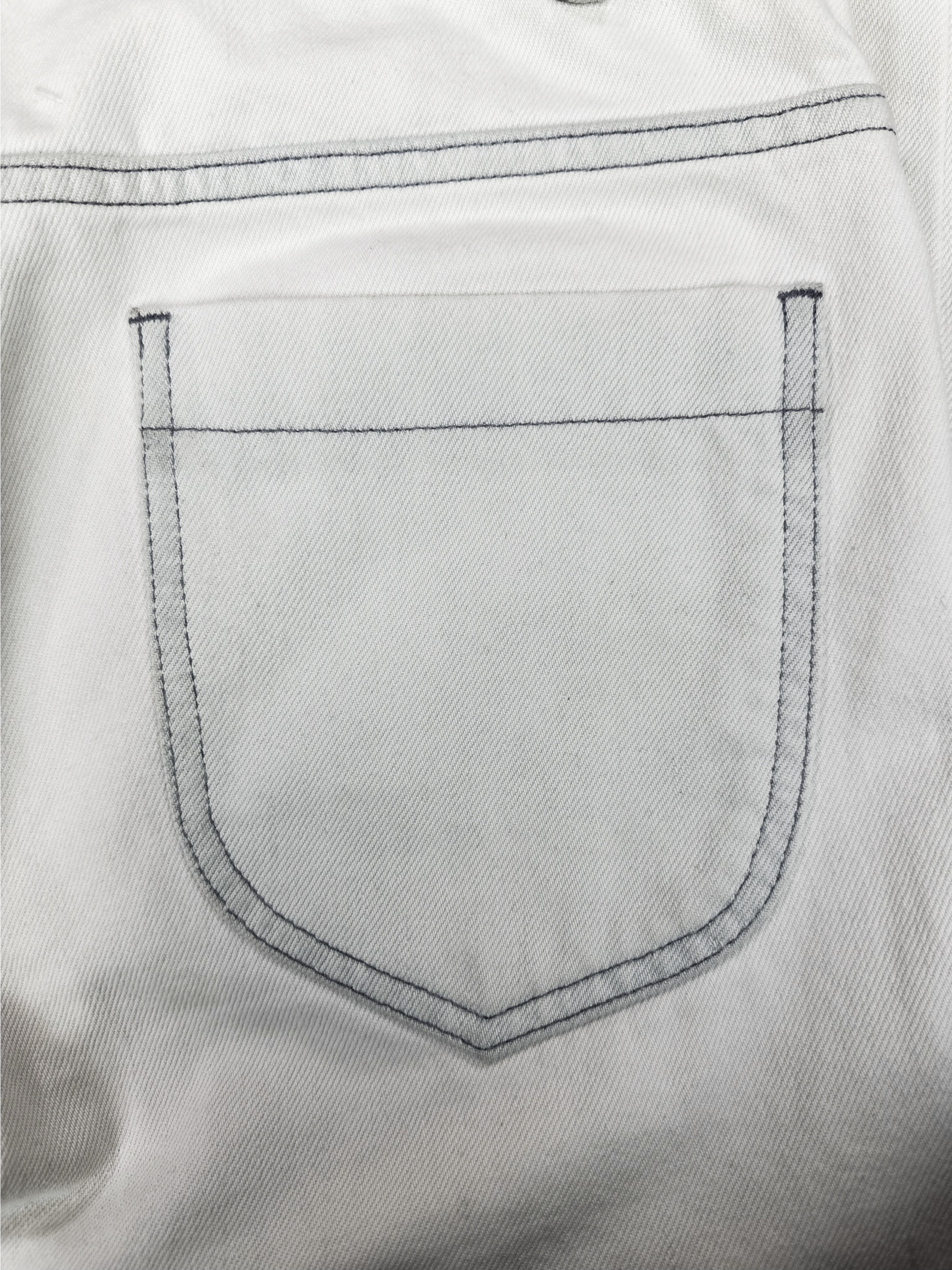 Maison Margiela White Slim Cut Contrast Stitch Denim