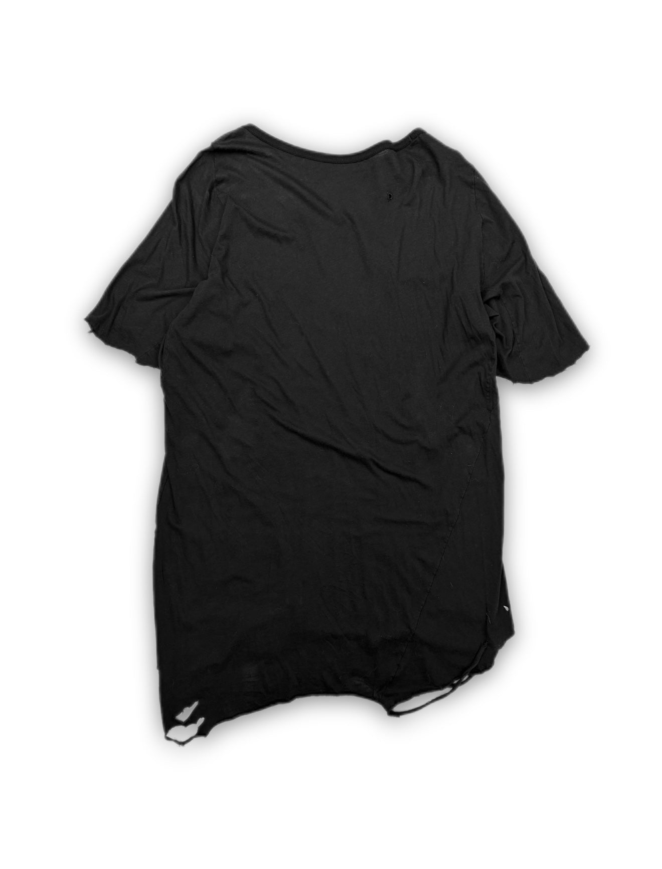 11 by Boris Bidjan Saberi Distressed Black Long T-Shirt