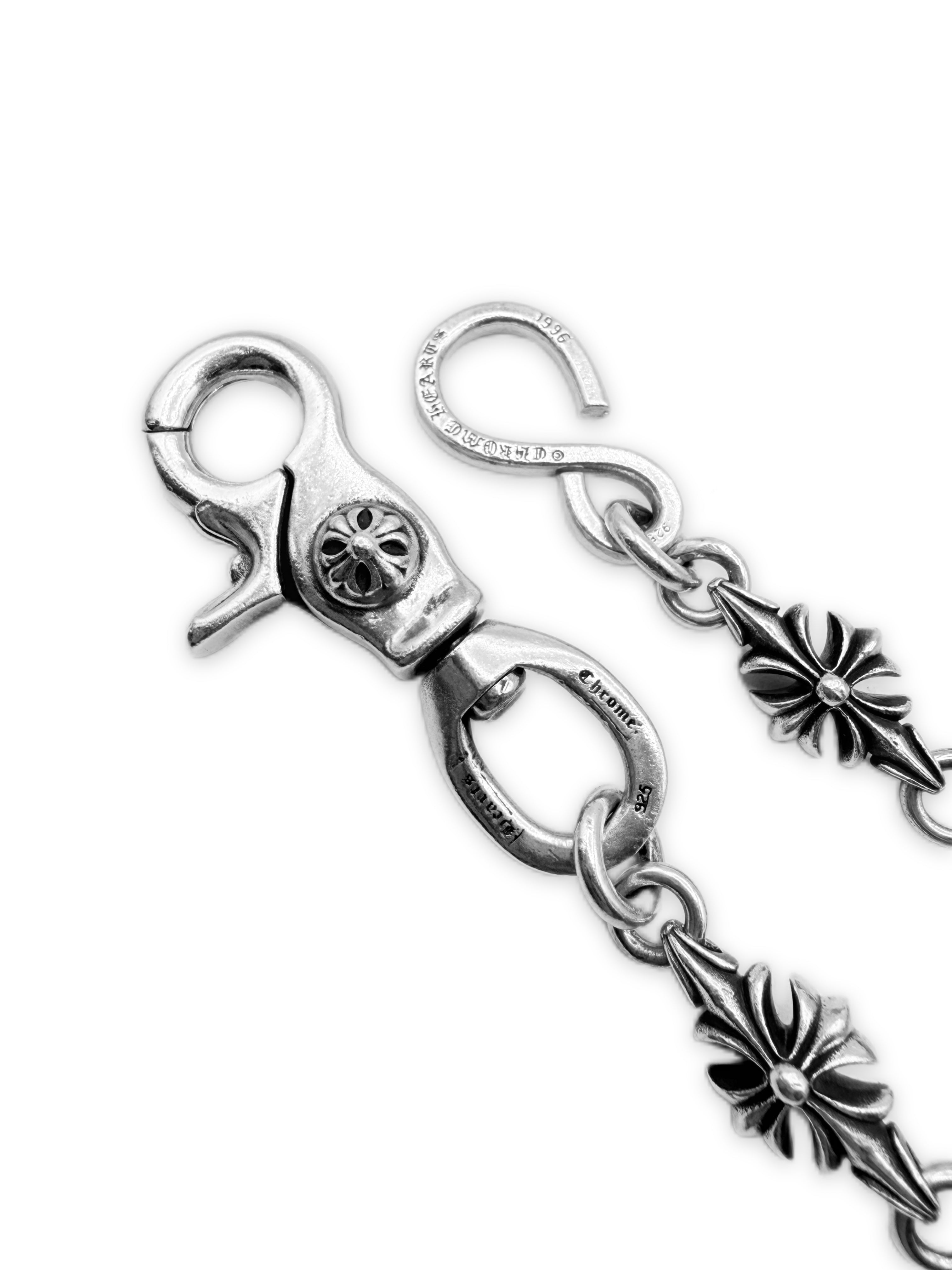 Chrome Hearts Plus Cut Out S Clasp 24 in .925 Silver Wallet Chain