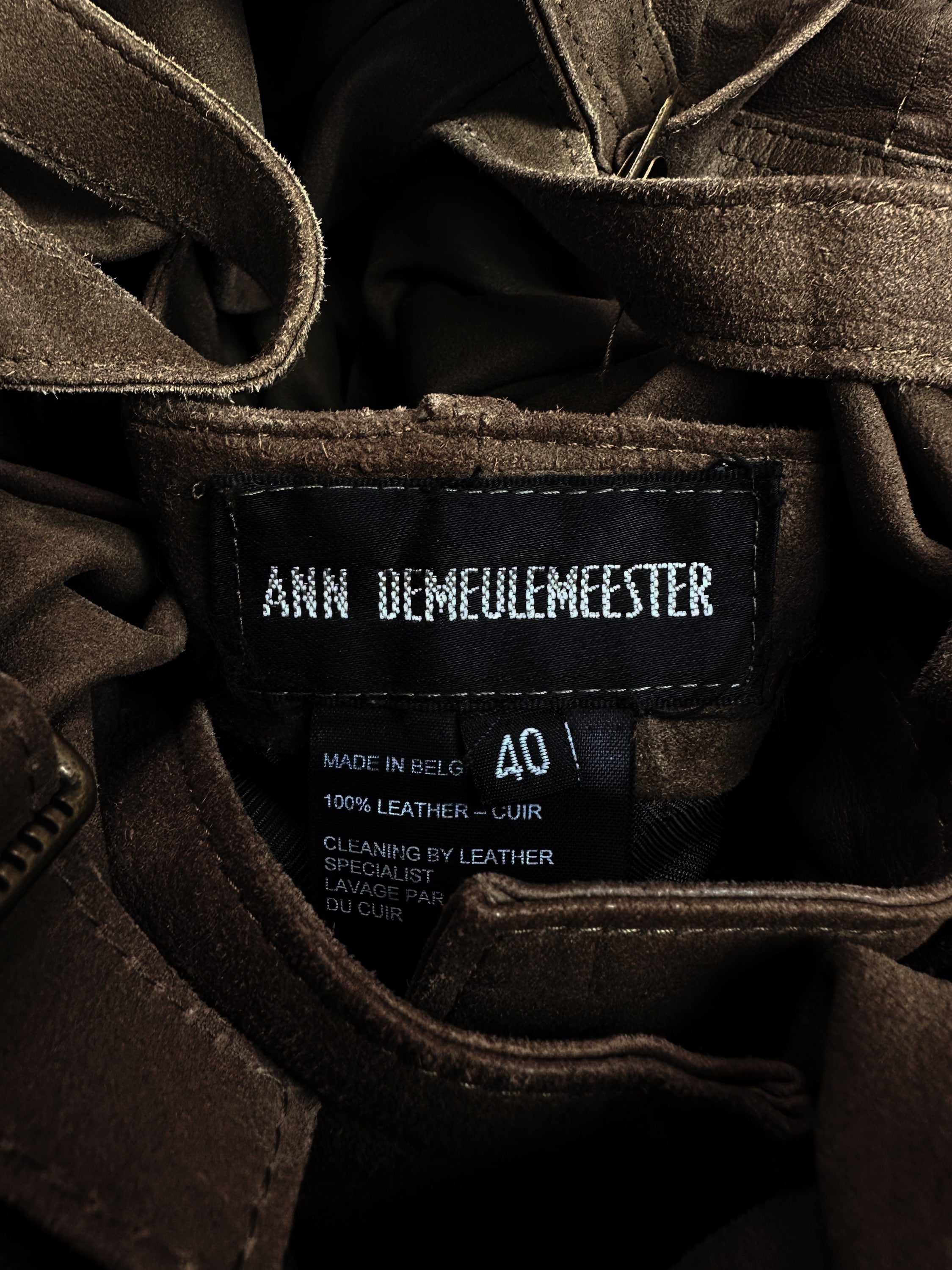 AW03 Ann Demeulemeester ‘Bondage’ Strap Suede Belted Cargo Pants
