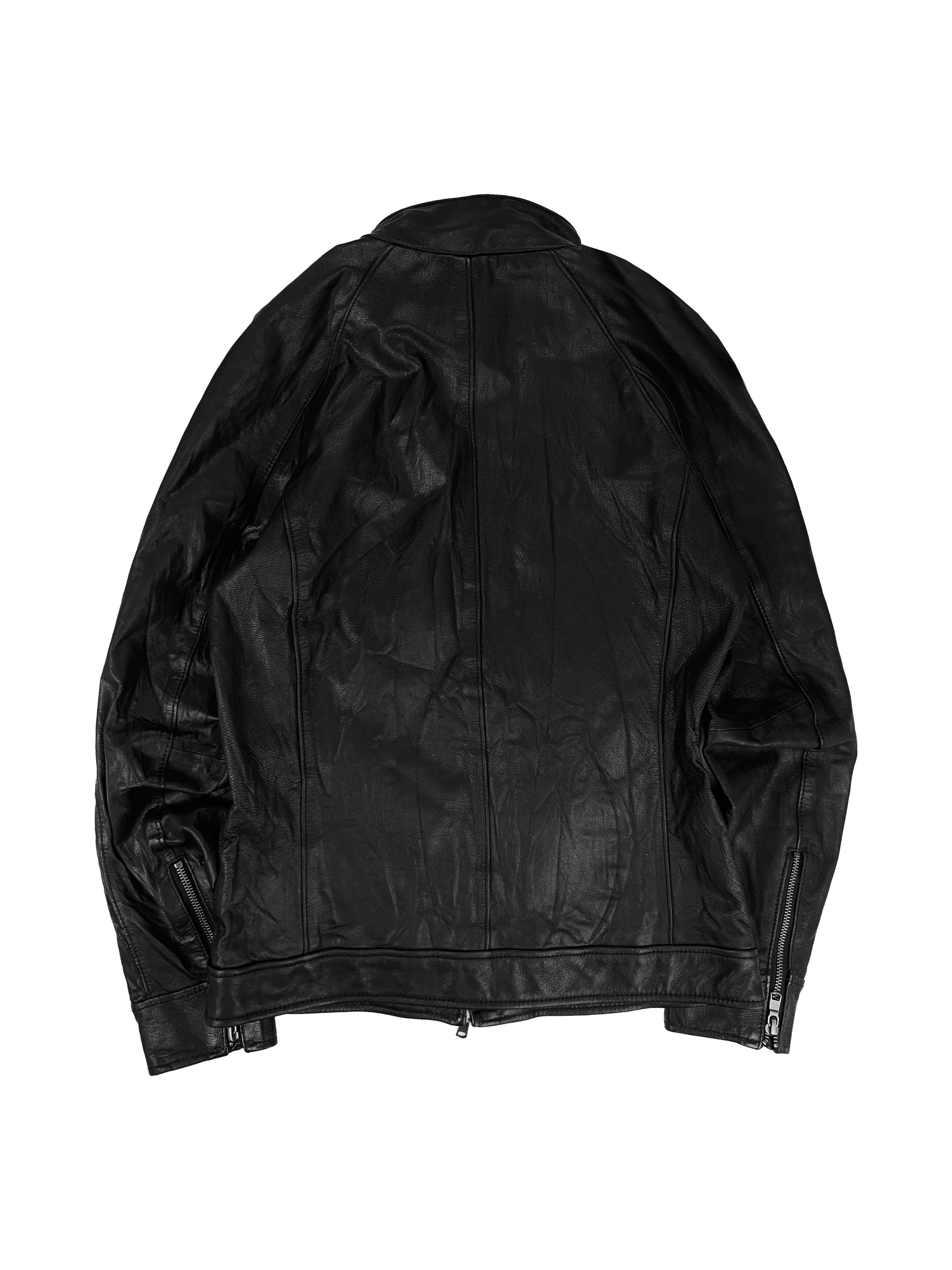 00s Tete Homme Calfskin Leather Multi-zip Biker Jacket