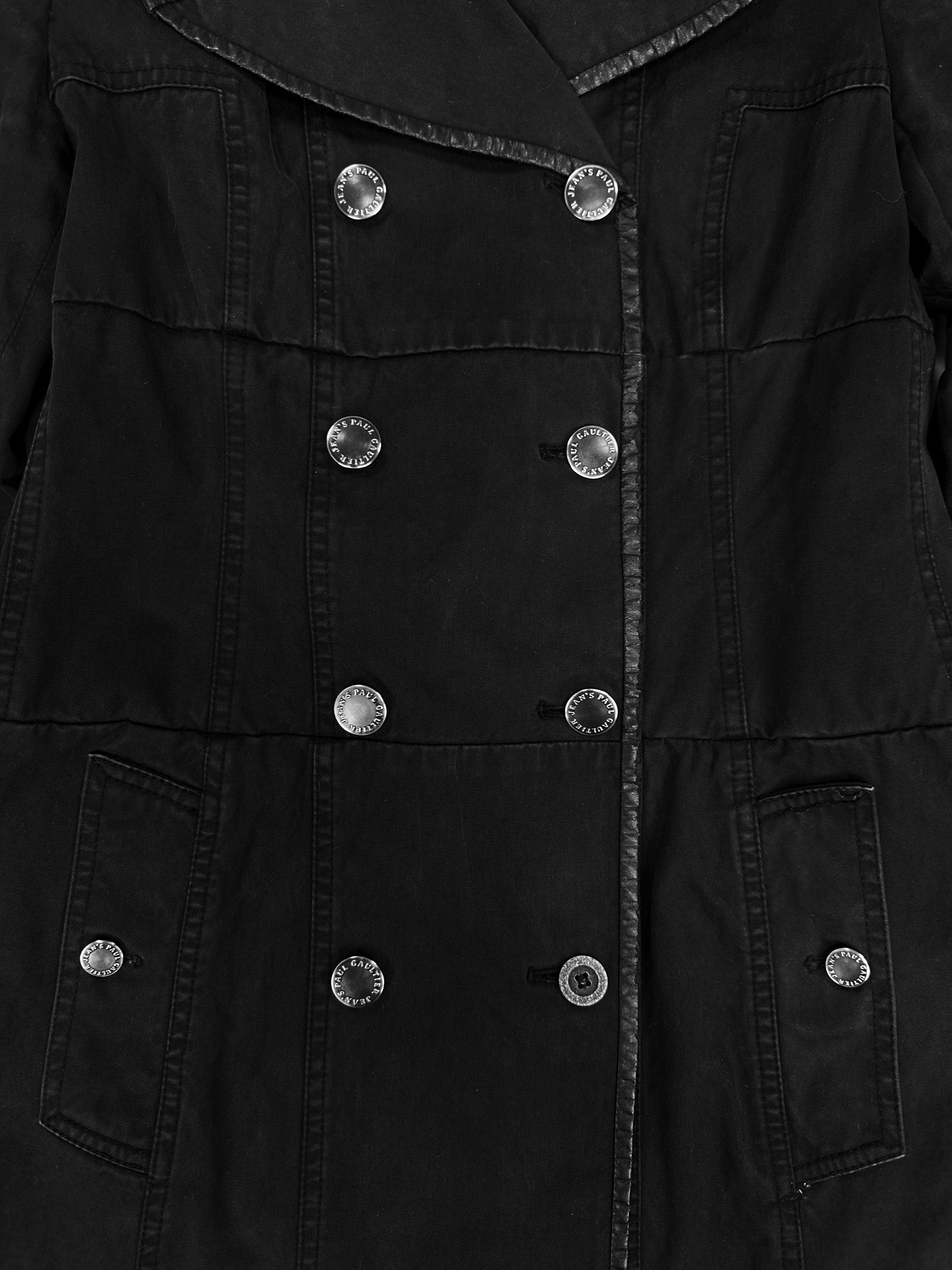 90s Jean Paul Gaultier ‘Corset’ Lace Back Black Trench Coat
