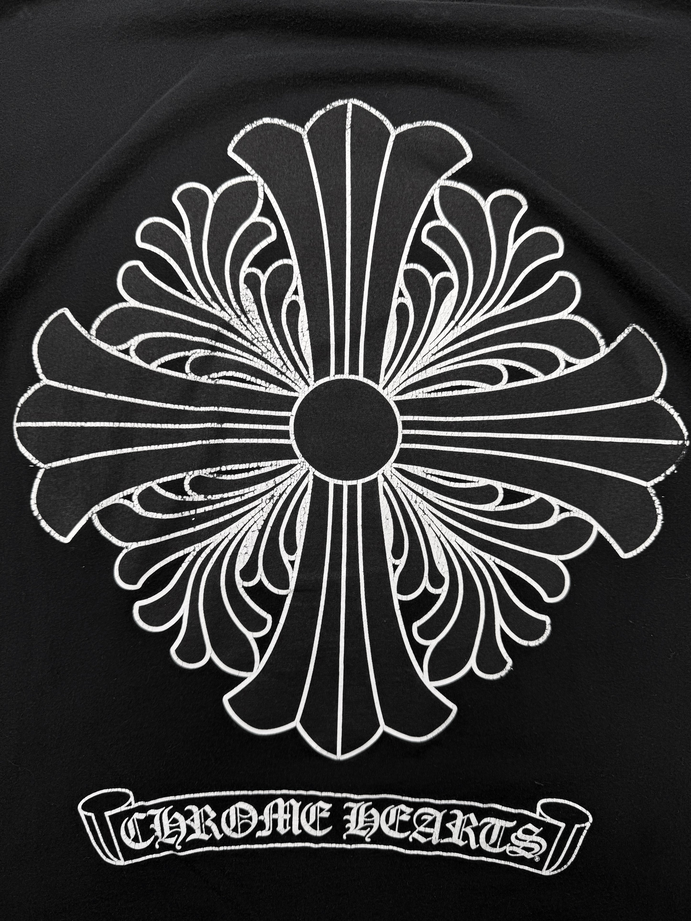Chrome Hearts Floral Cross Black Graphic T-Shirt