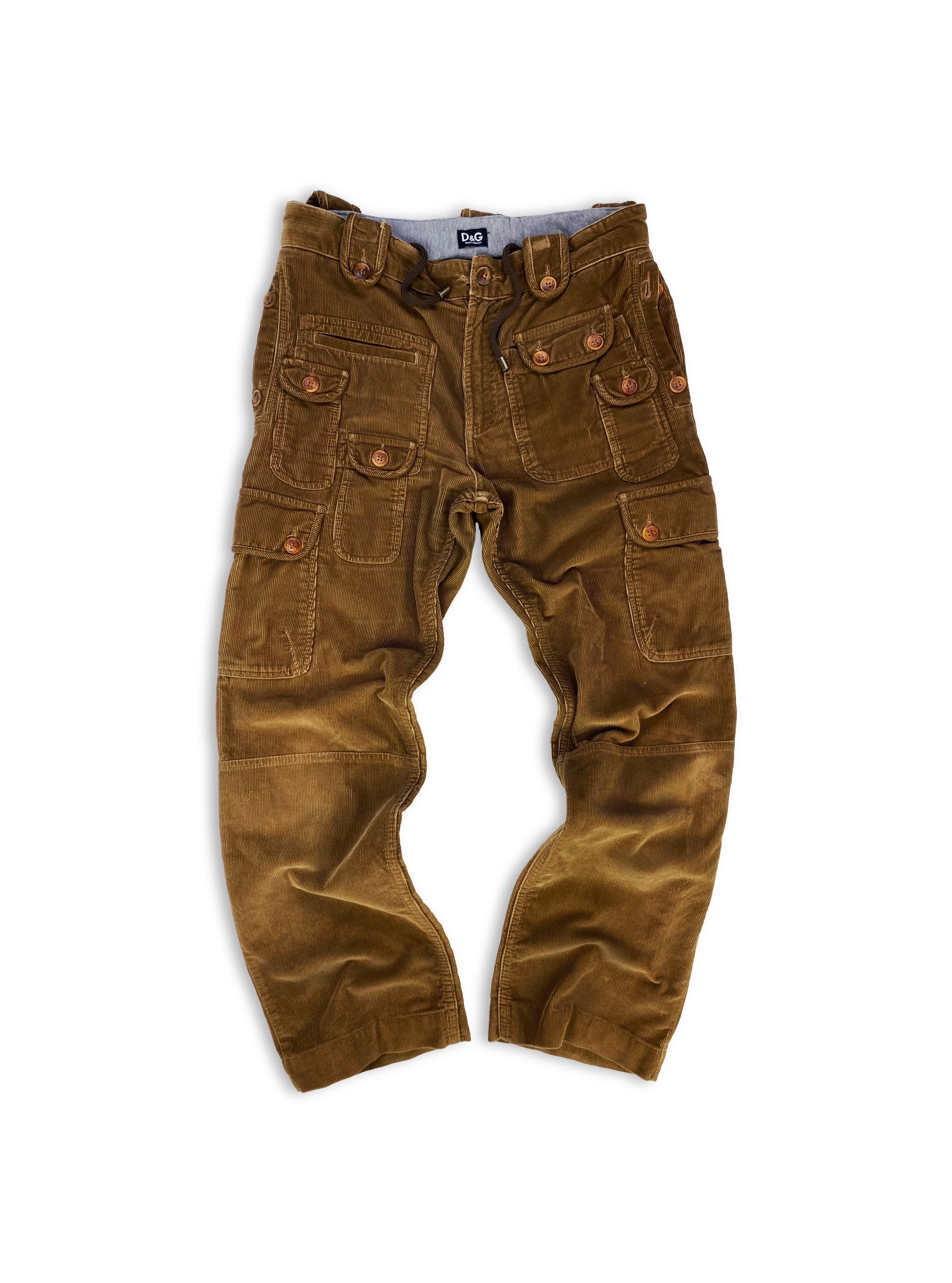 SS05 Dolce &amp; Gabbana ‘Utility’ Multi-Pocket Corduroy Cargo Pants
