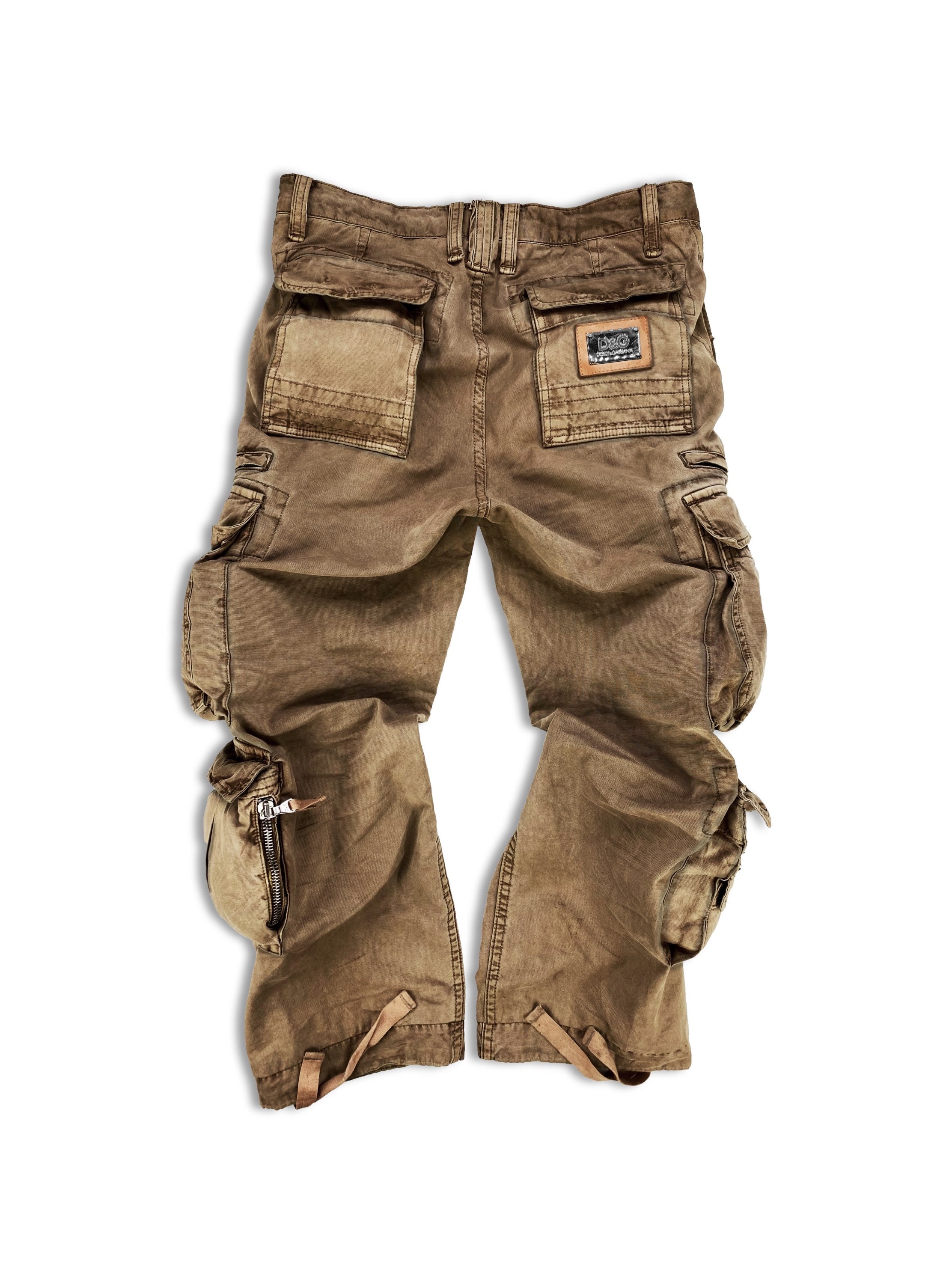 AW05 Dolce & Gabbana Tan 3D Multi Pocket Reinforced Cargo Pants