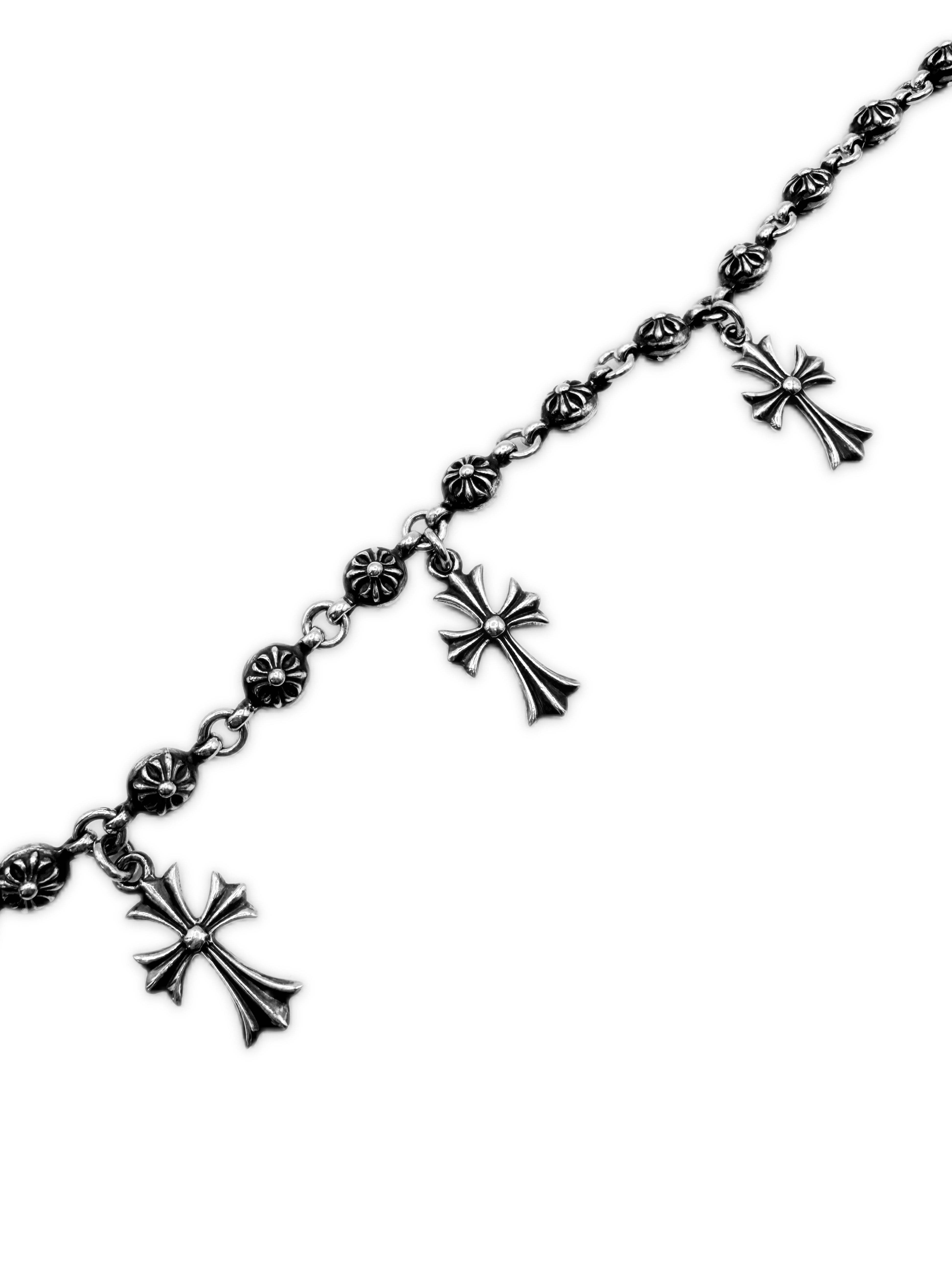 Chrome Hearts Cross Pendant 28 in Cross Ball . Double Lobster Wallet Chain