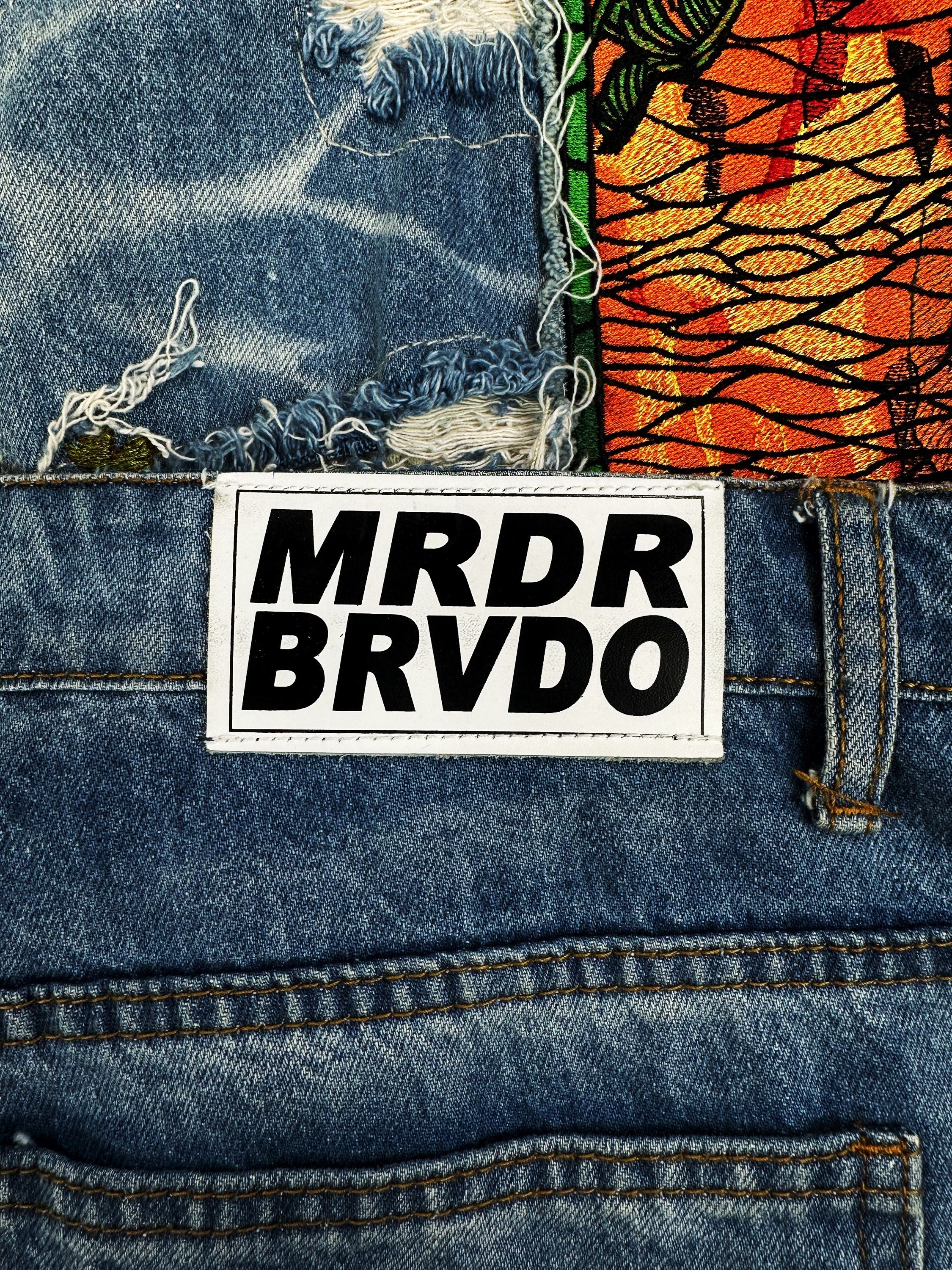 Who Decides War ‘Four Seasons’ Distressed Patchwork Blue Denim
