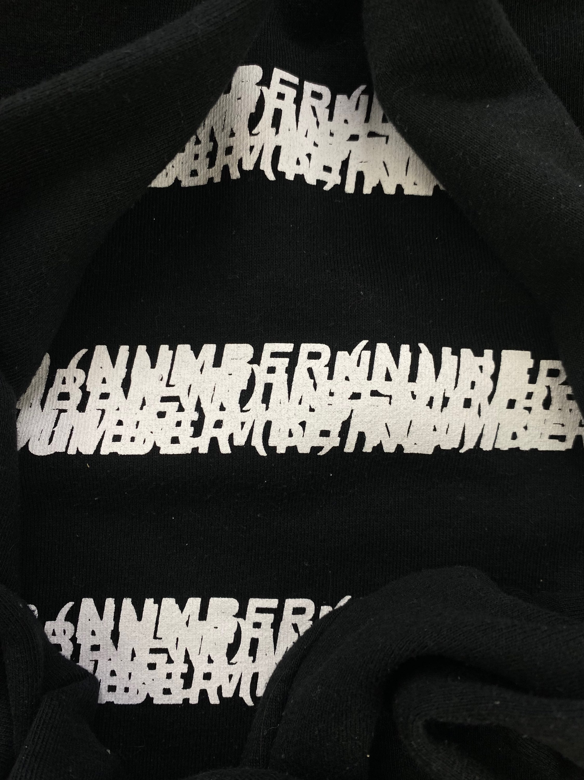 Number (N)ine Scattered Monogram Black Logo Hoodie