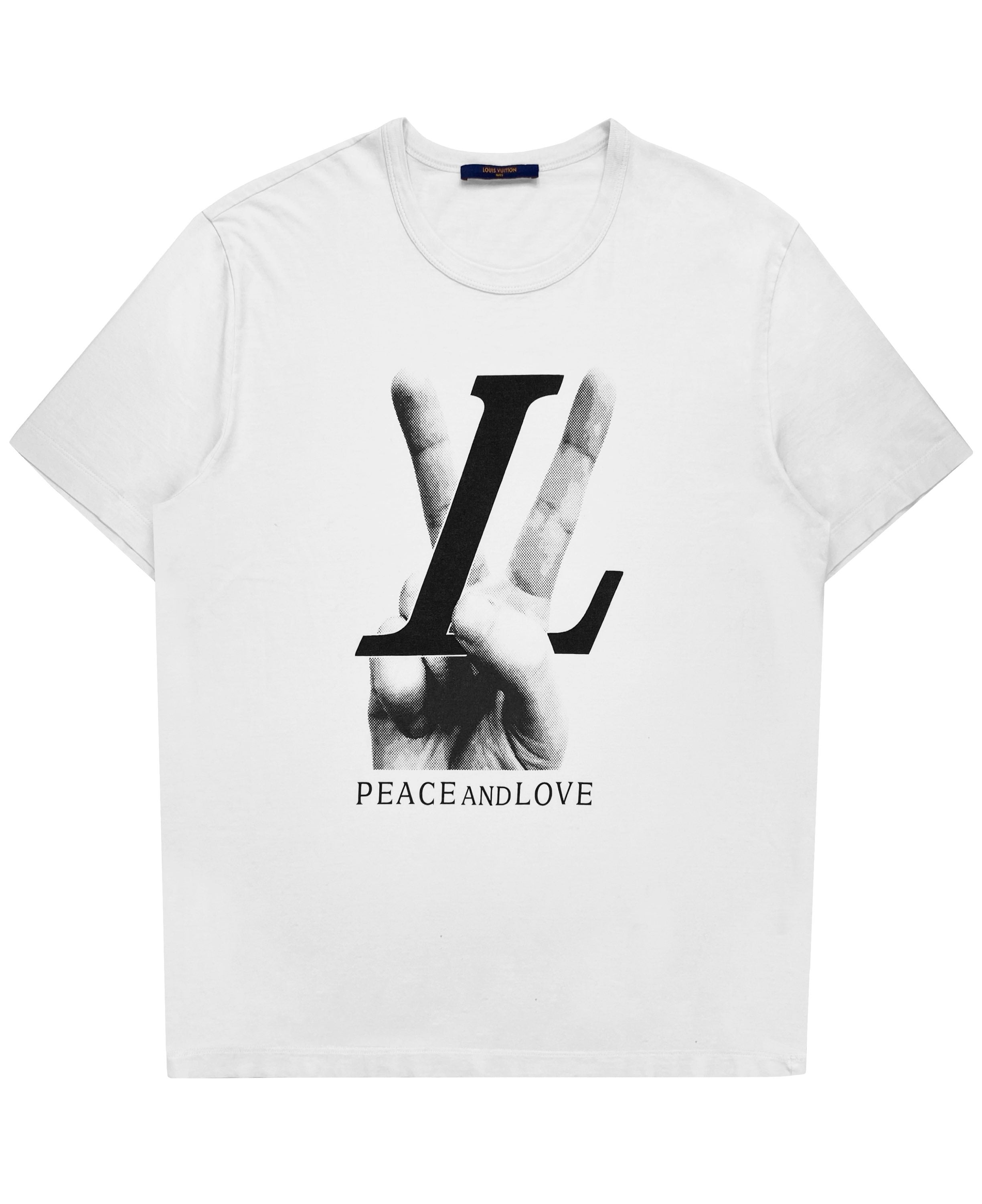 AW18 Louis Vuitton ‘Peace &amp; Love’ Black Graphic T-Shirt