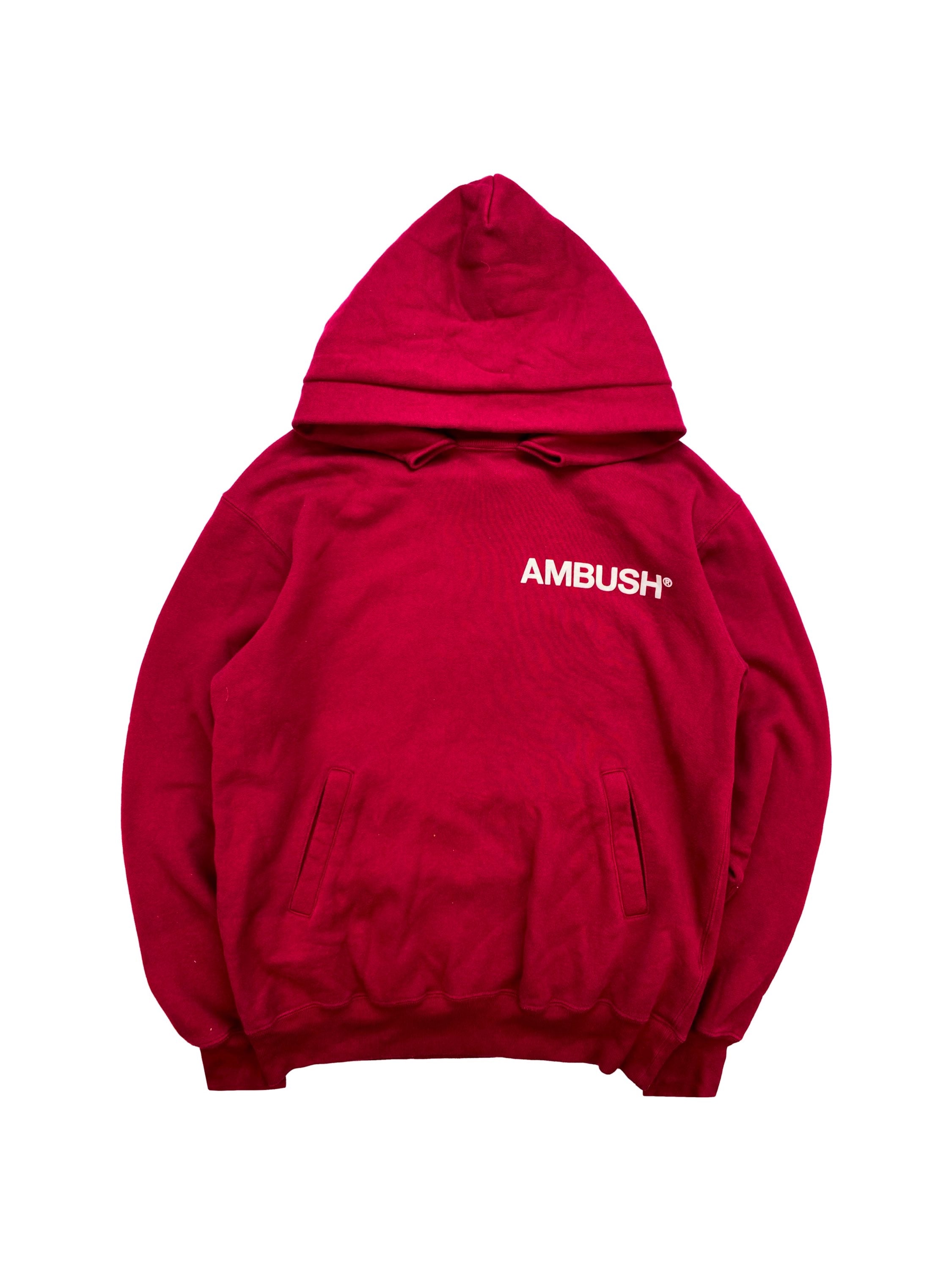 Ambush Design Cherry Red Heavy Weight Logo Hoodie