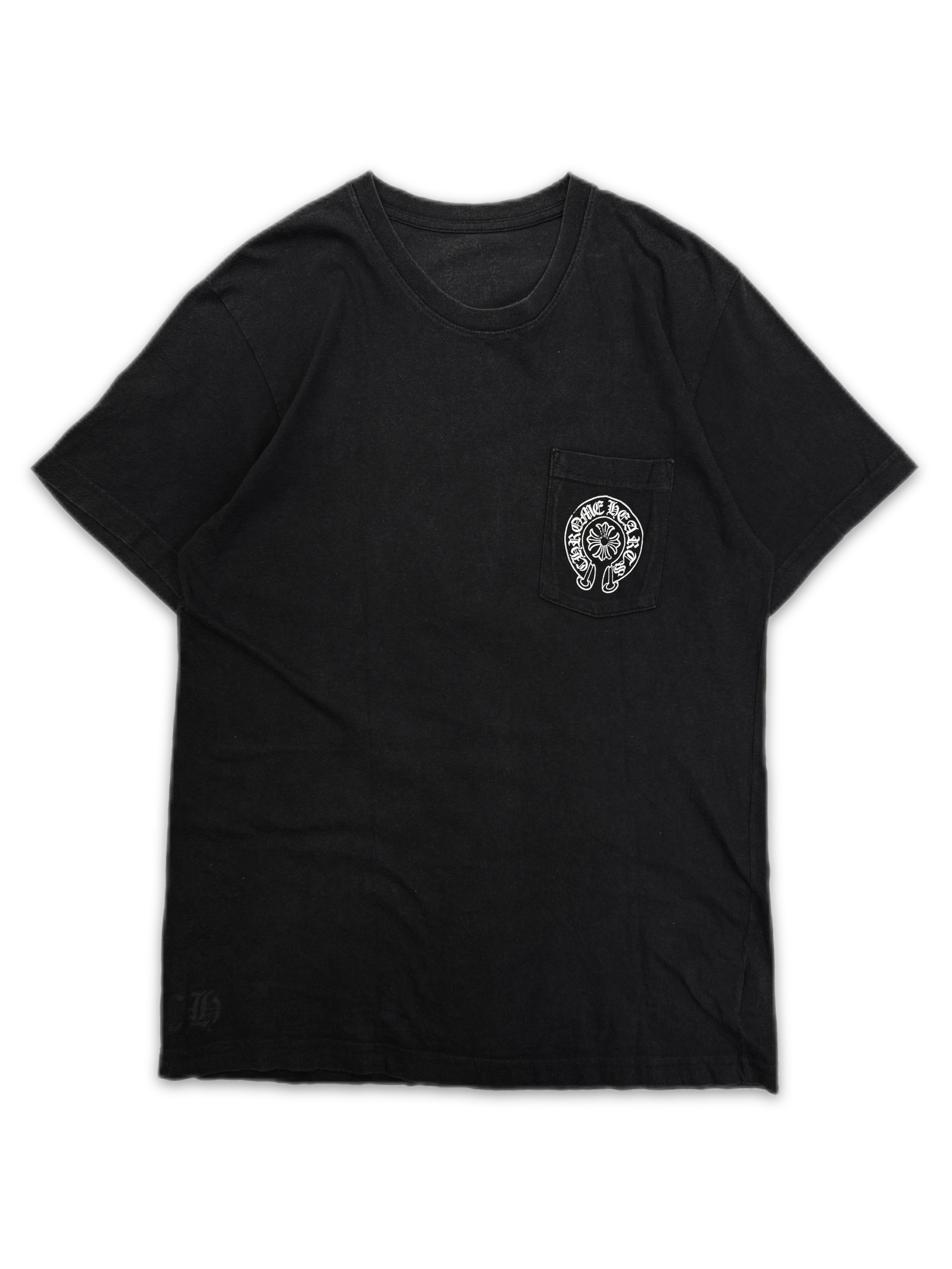 Chrome Hearts Hong Kong Horseshoe Logo Black Pocket T-Shirt