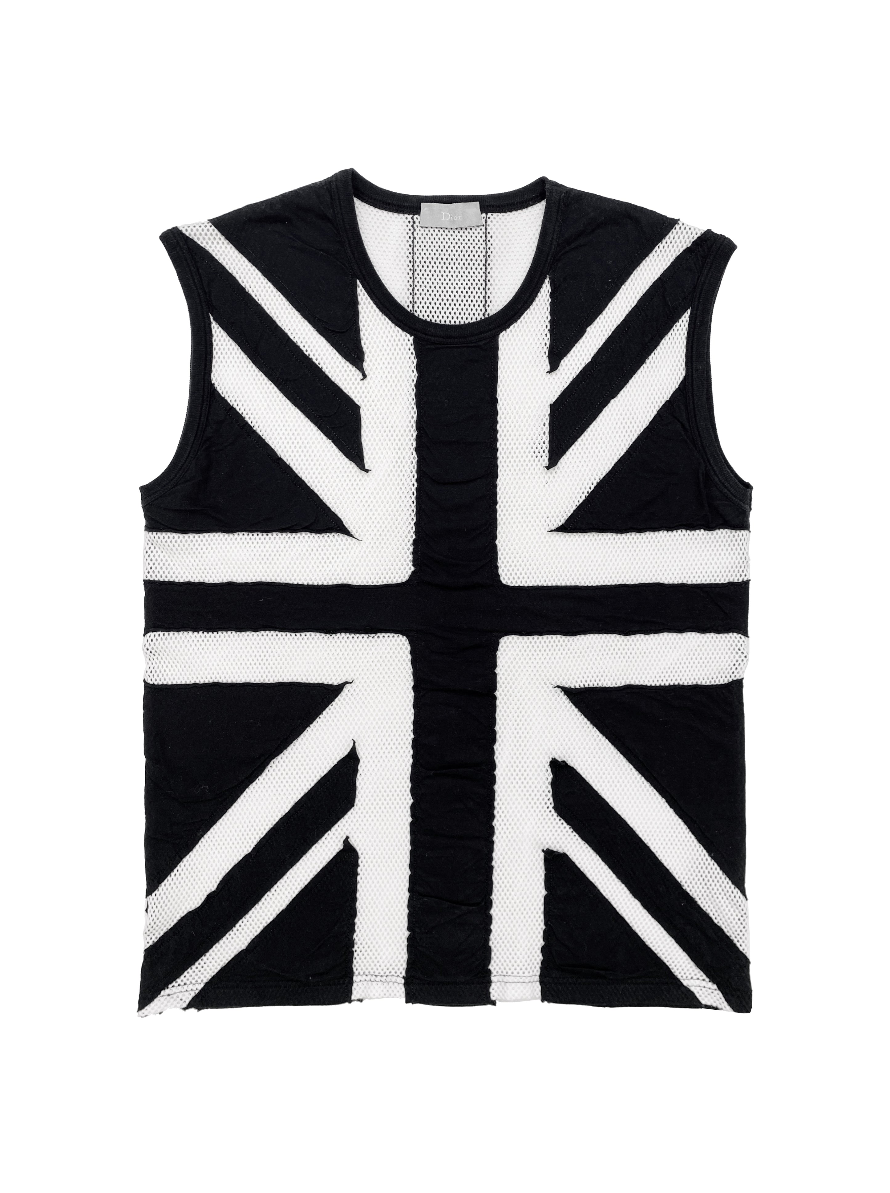 SS06 Dior Homme by Hedi Slimane Perforated Mesh Flag Tank Top