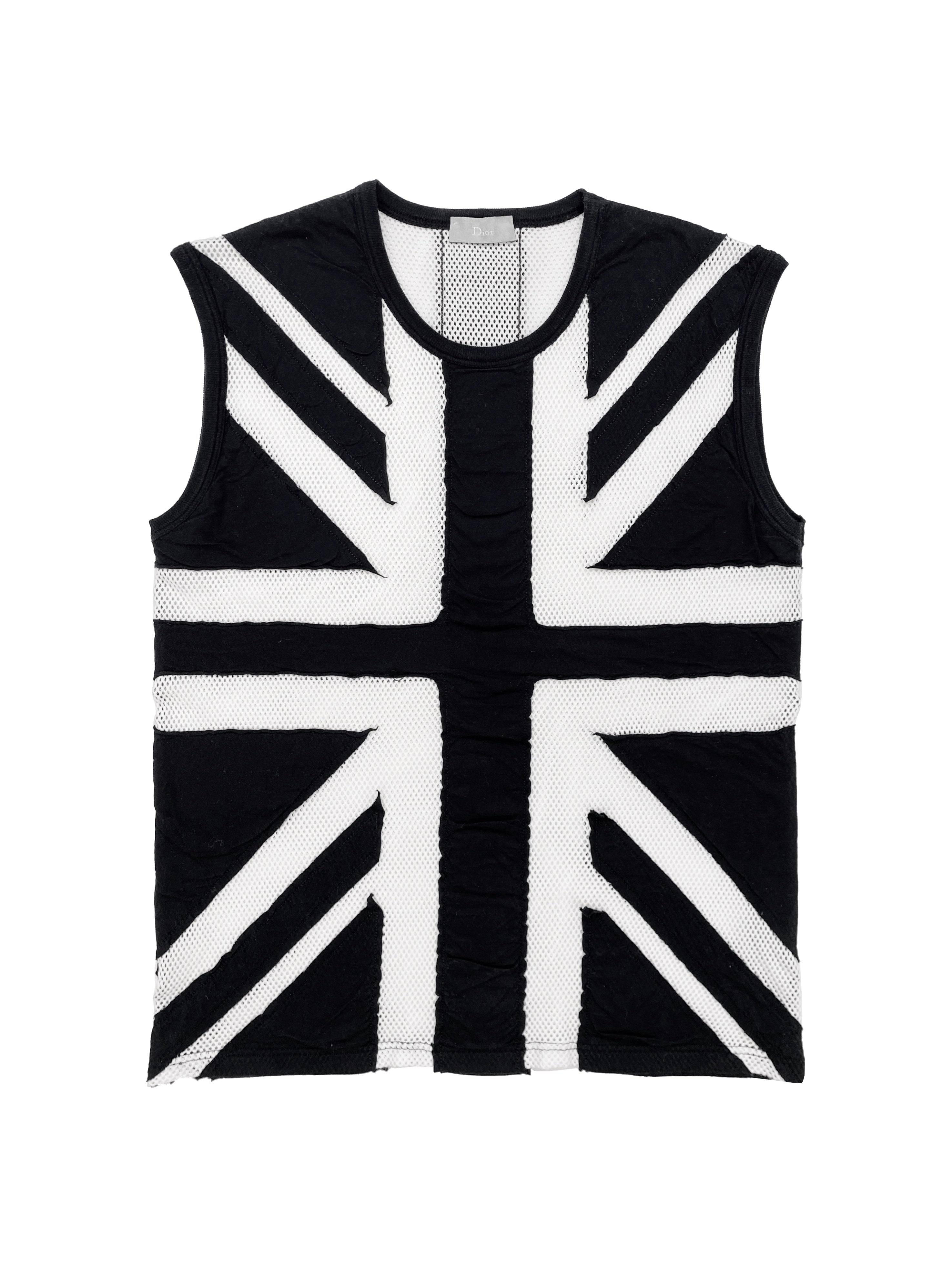 SS06 Dior Homme by Hedi Slimane Perforated Mesh Flag Tank Top