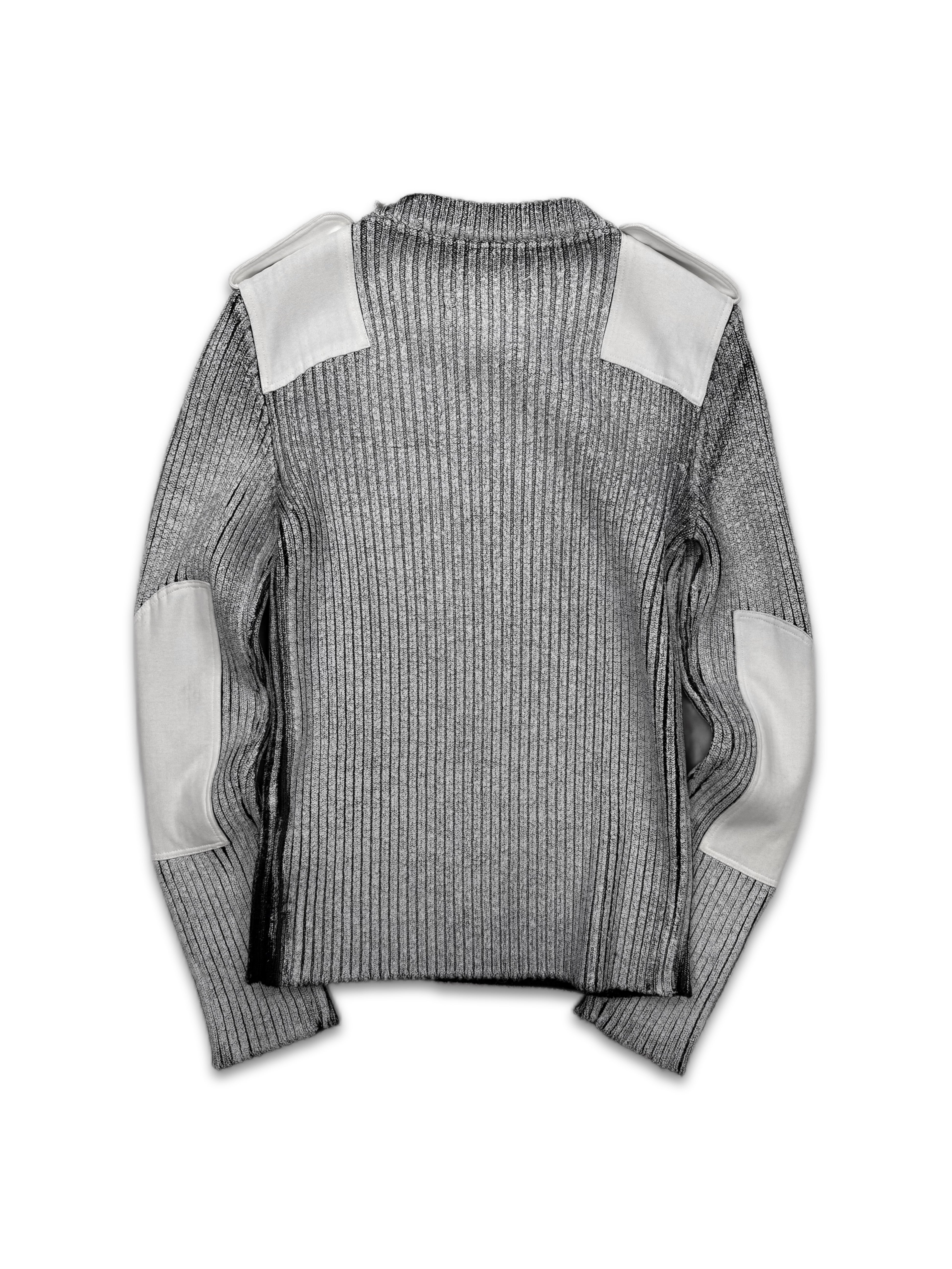 AW18 Maison Margiela Hand Painted Ribbed Knit Patchwork Sweater
