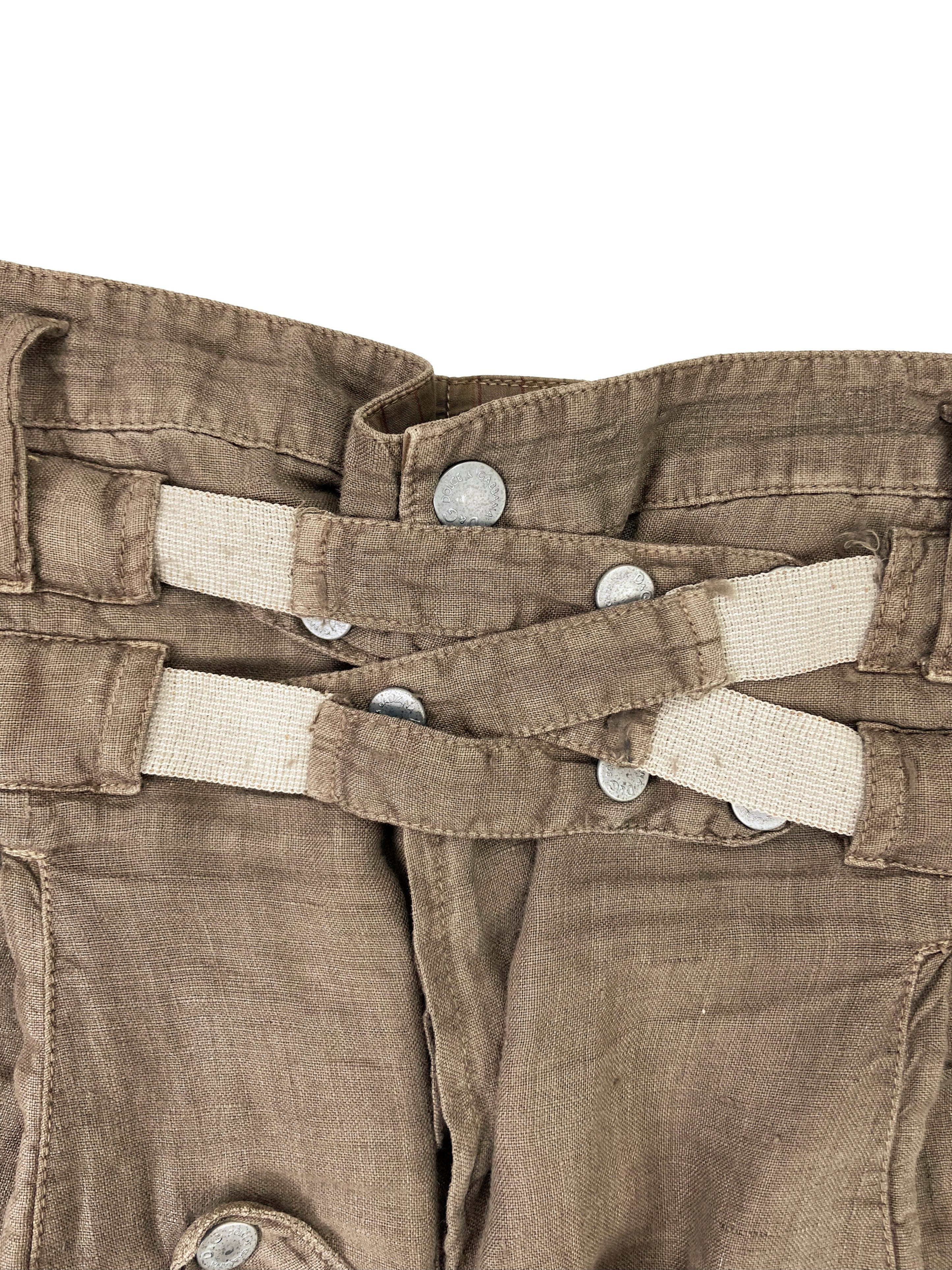 2000’s Dolce & Gabbana Bondage Strap Linen Cargos