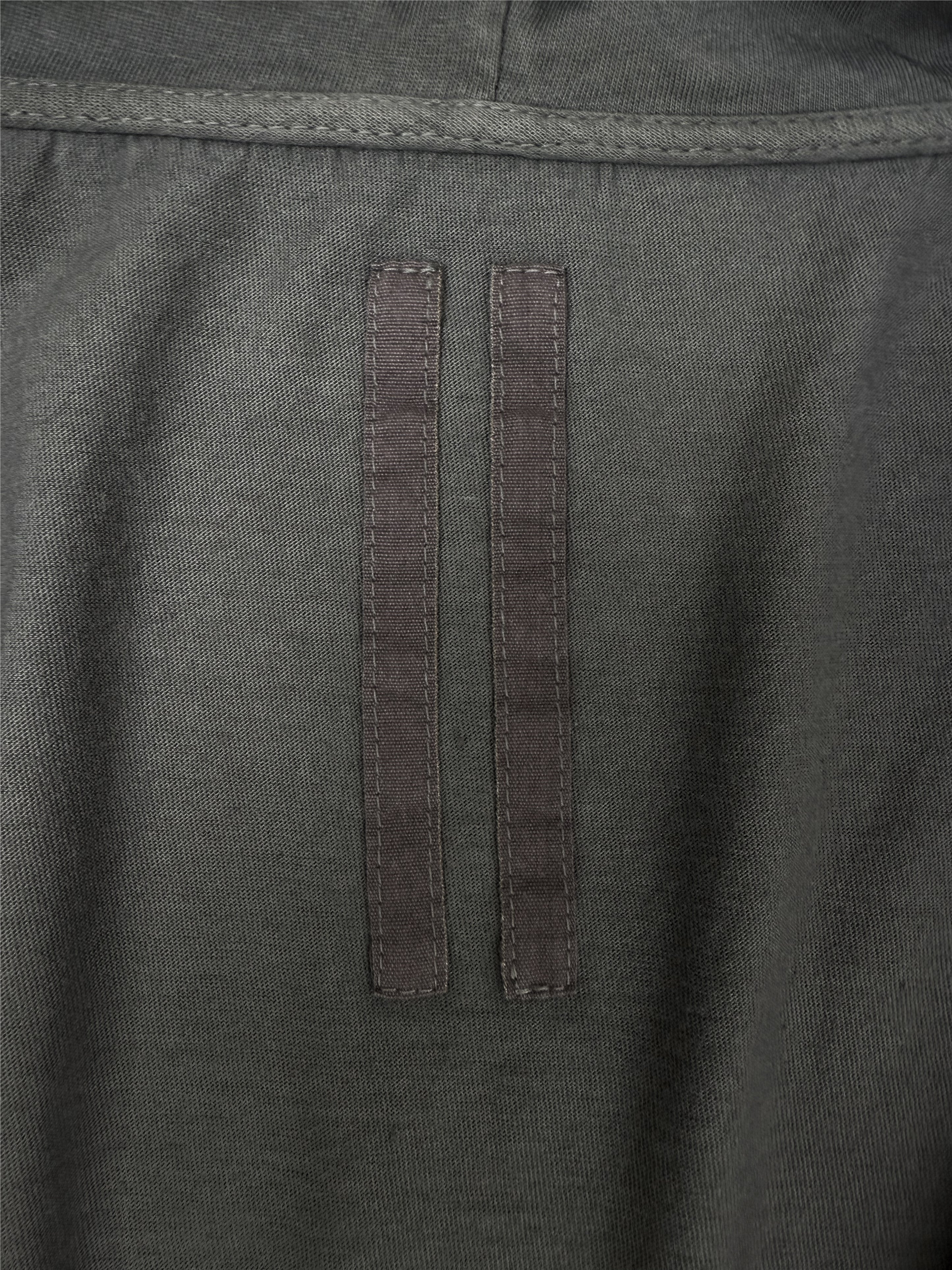 Rick Owens Grey Long Zip-up Lightweight Hoodie
