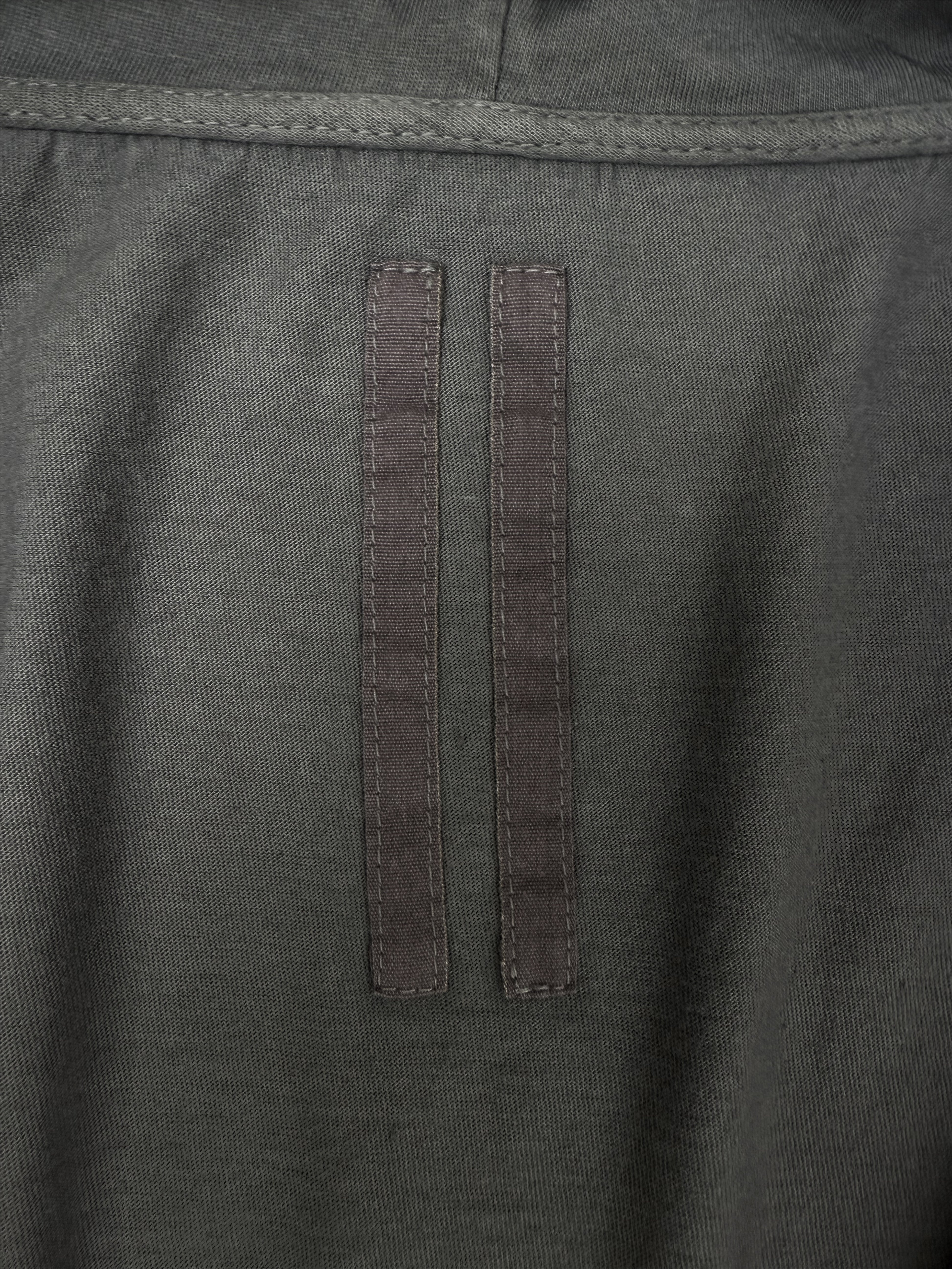 Rick Owens Grey Long Zip-up Lightweight Hoodie