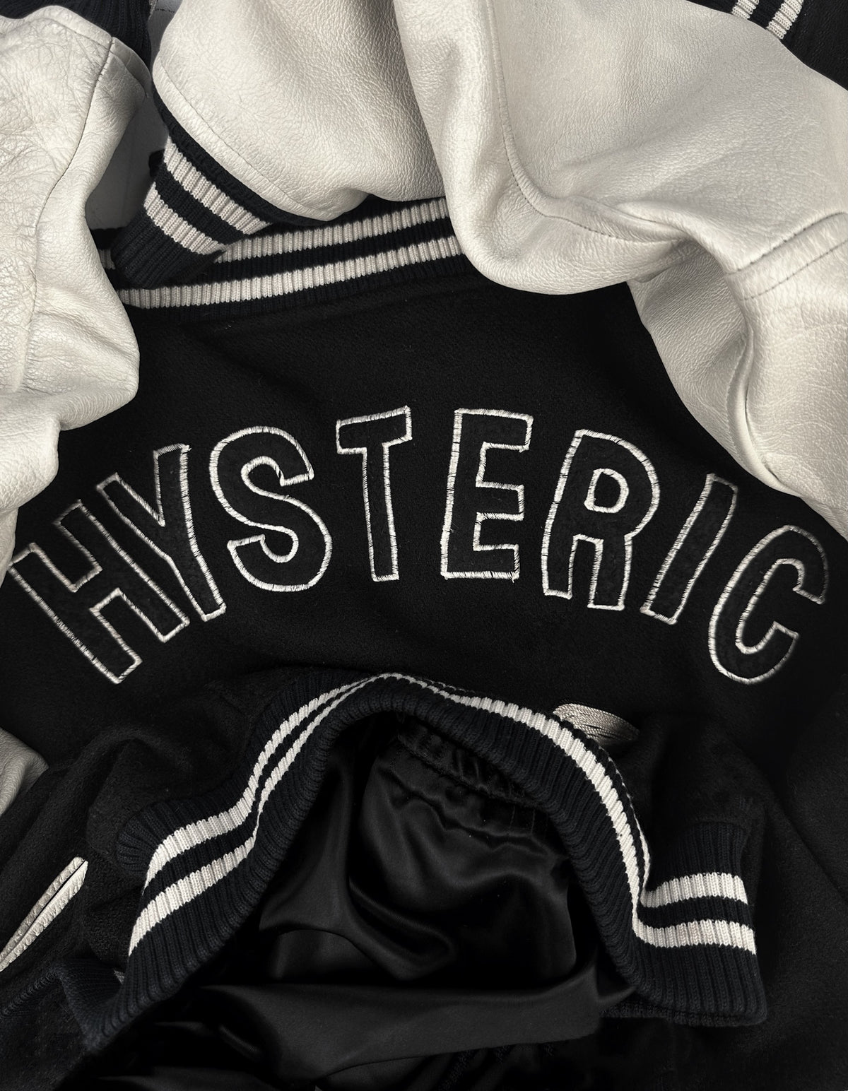 90s Hysteric Glamour ‘Naked Woman’ Showgirl Embroidered Varsity Jacket