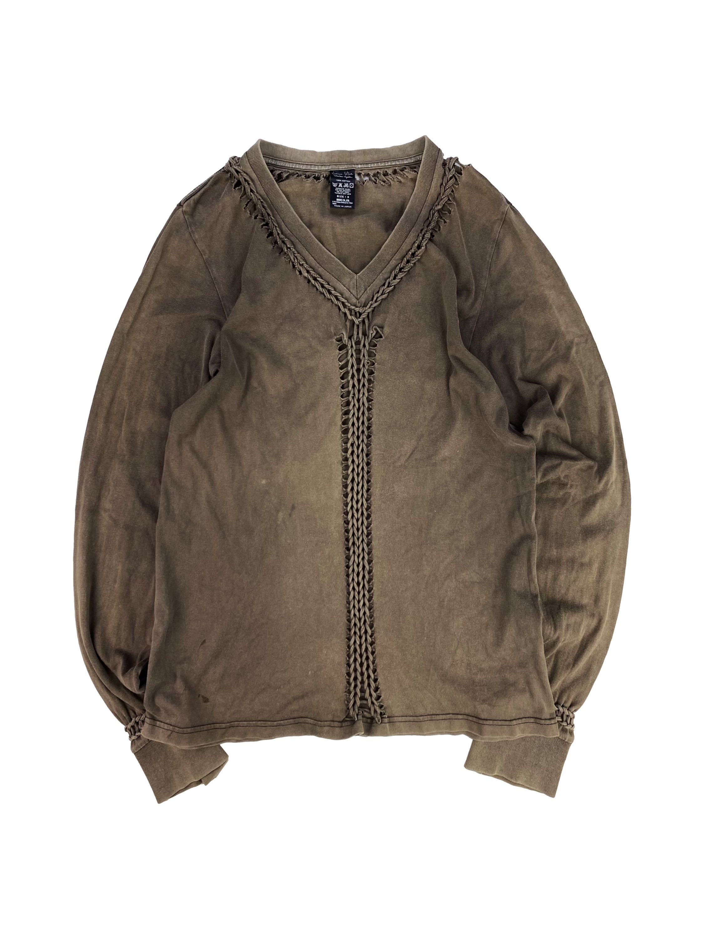 Number (N)ine Tan Braided Perforated Longsleeve Shirt