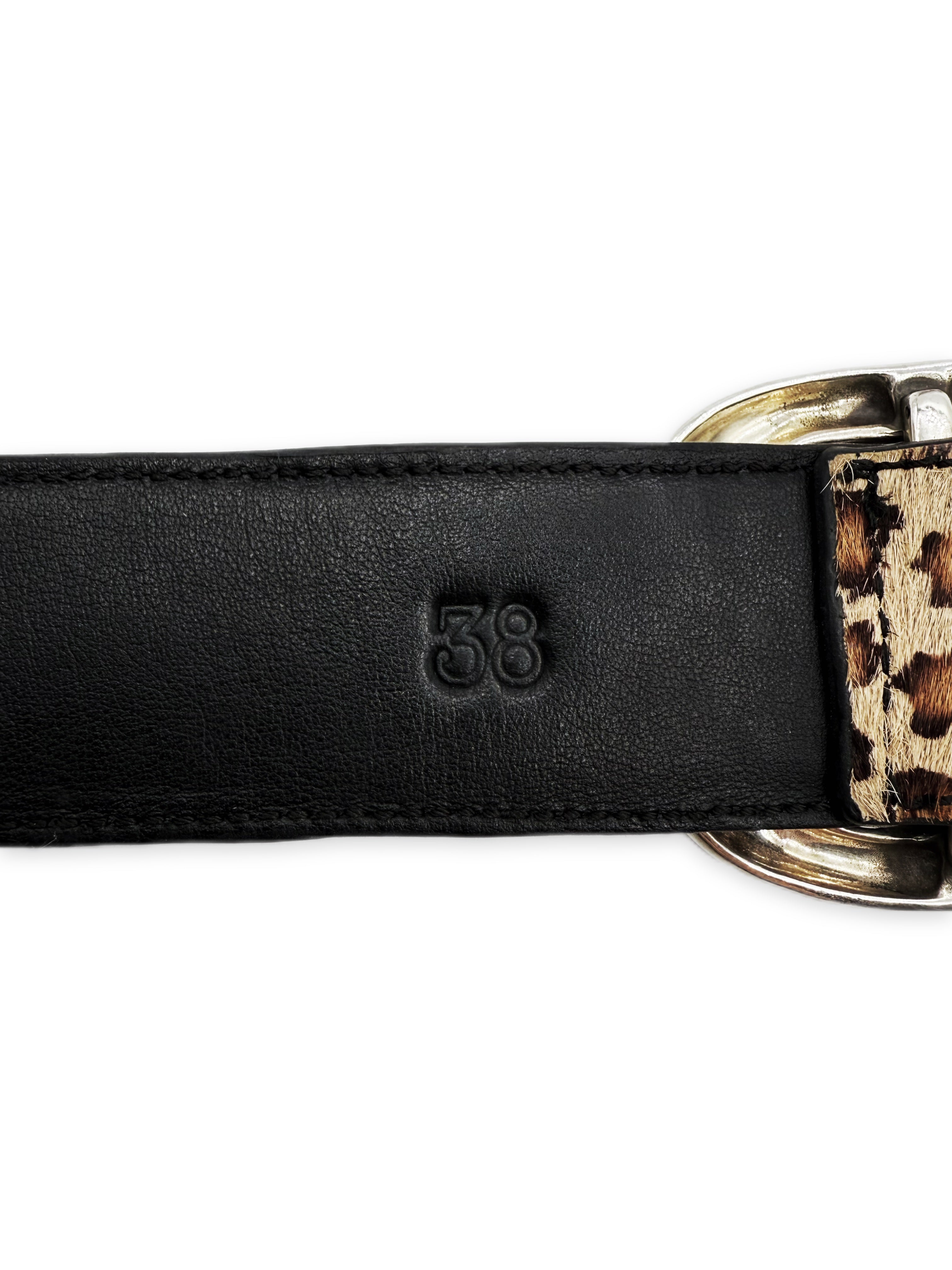 Chrome Hearts Cheetah Pony Hair Gunslinger Leather Belt