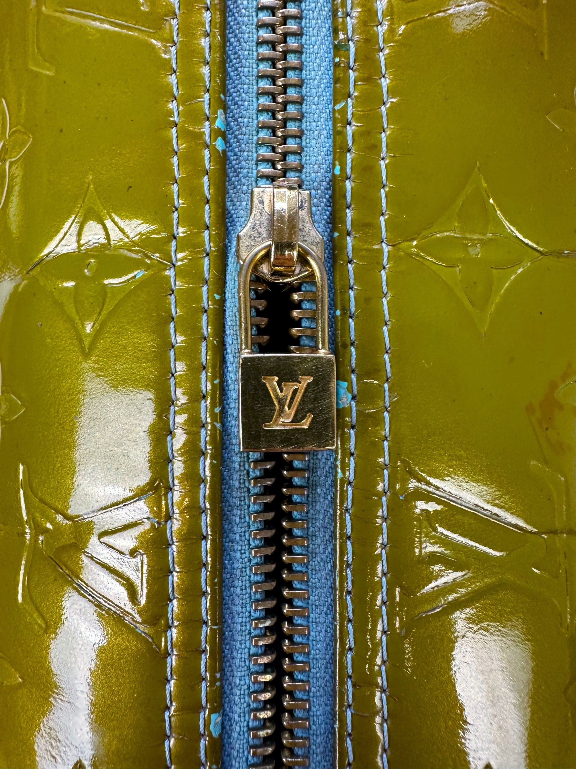 Louis Vuitton Olive Green Embossed Monogram Roller Bag