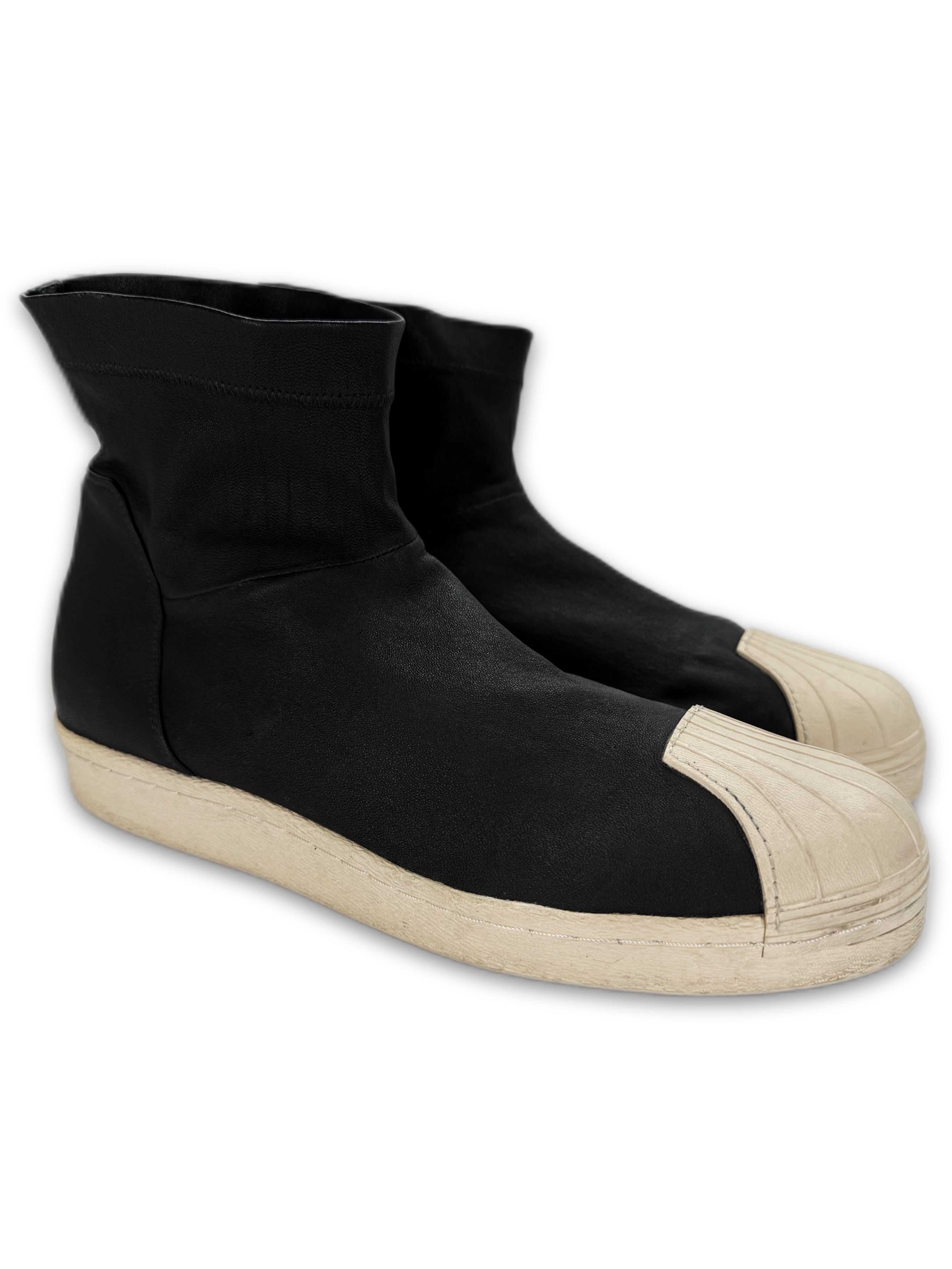 Rick Owens x Adidas Superstar Leather Ankle Shell-toe Boots