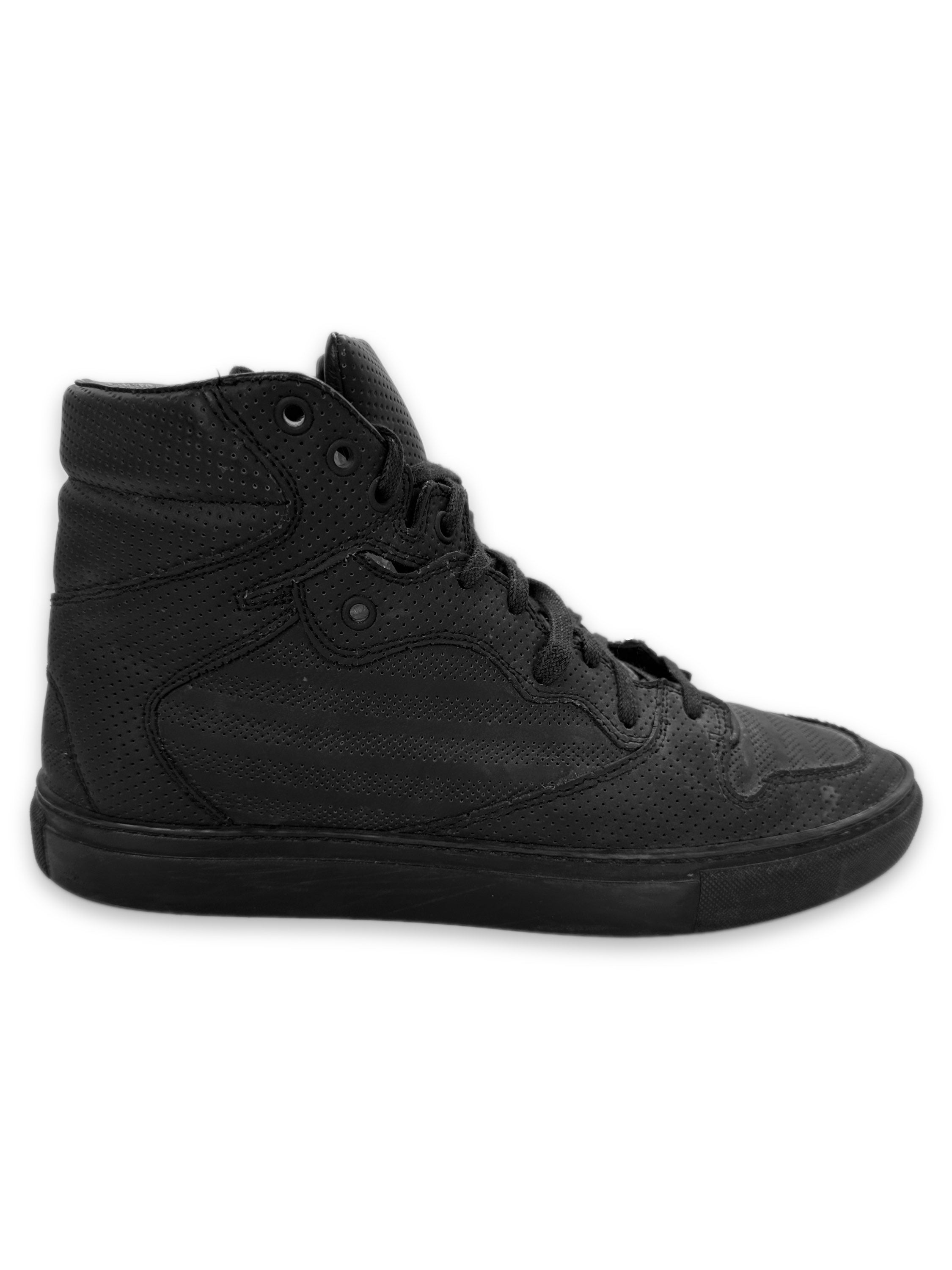 Balenciaga Perforated Leather Black High-top Sneakers