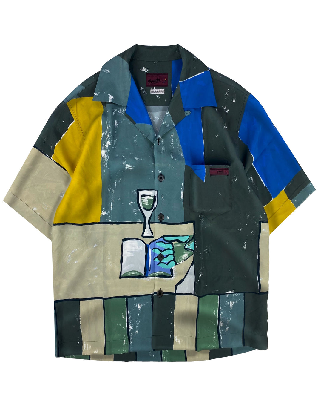 SS17 Prada ‘Still Life’ Abstract Painting Camp Collar Shirt