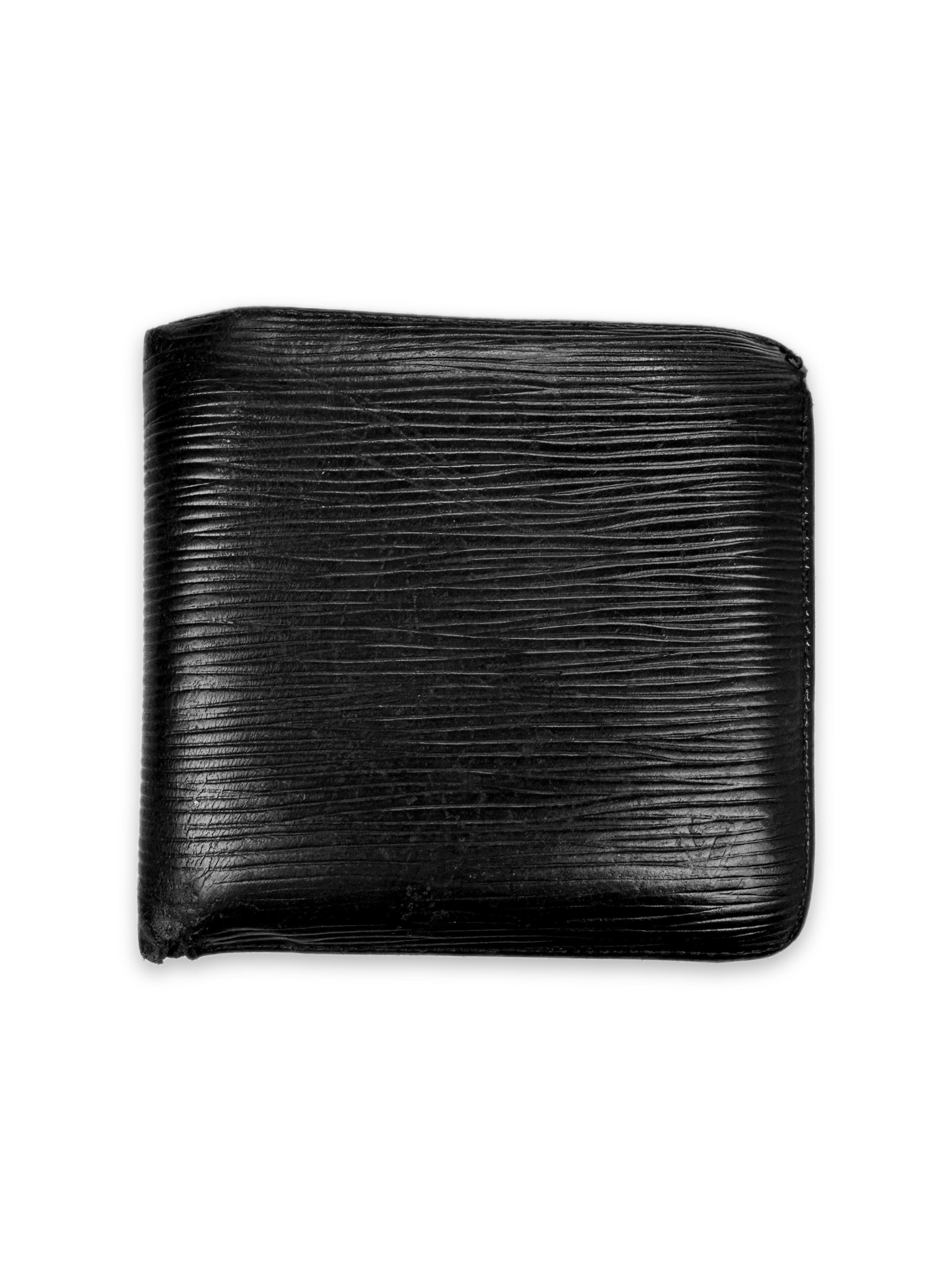 Louis Vuitton Black Epi LV Logo Bifold Wallet